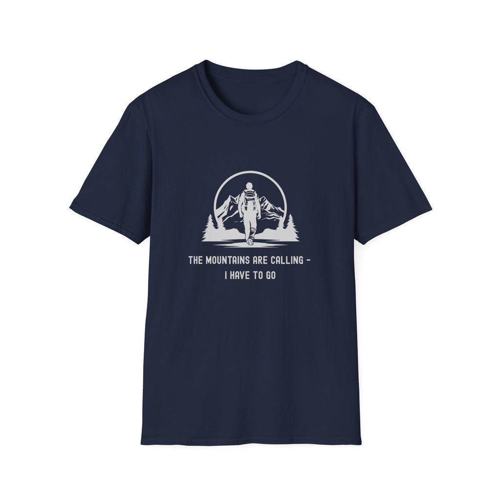 Astronaut Hiking T-Shirt — “The Mountains Are Calling” Adventure Tee