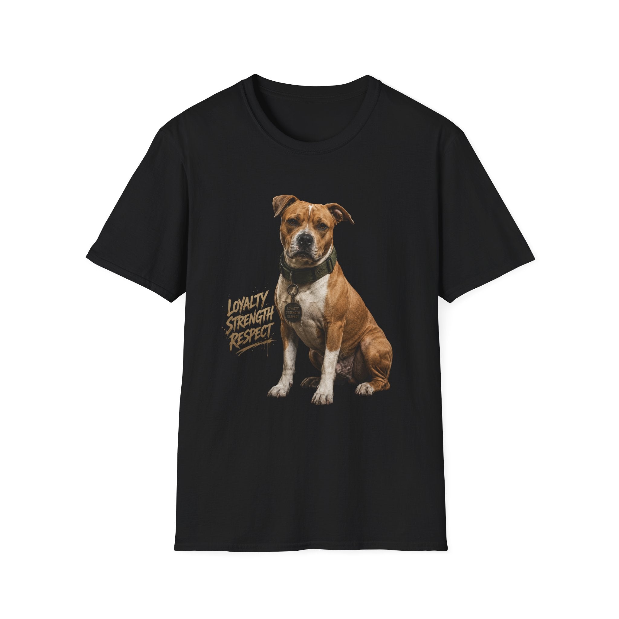 Pit Bull Loyalty Graphic T-Shirt — "Loyalty Strength Respect" Dog Tee