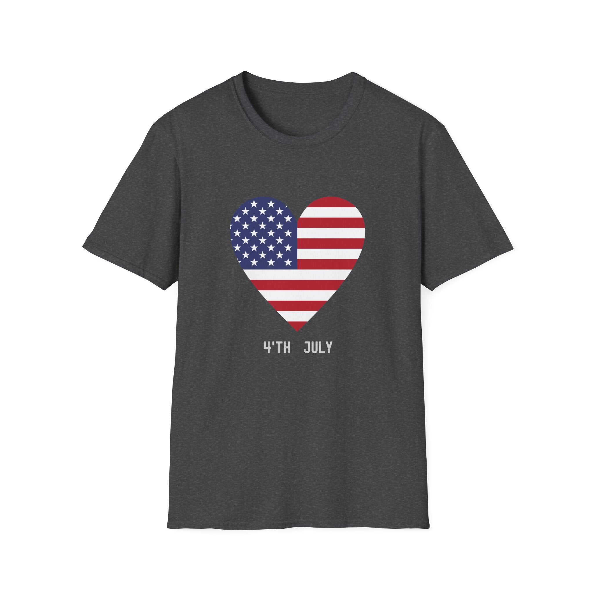 American Flag Heart T-Shirt — 4th of July Patriotic Tee