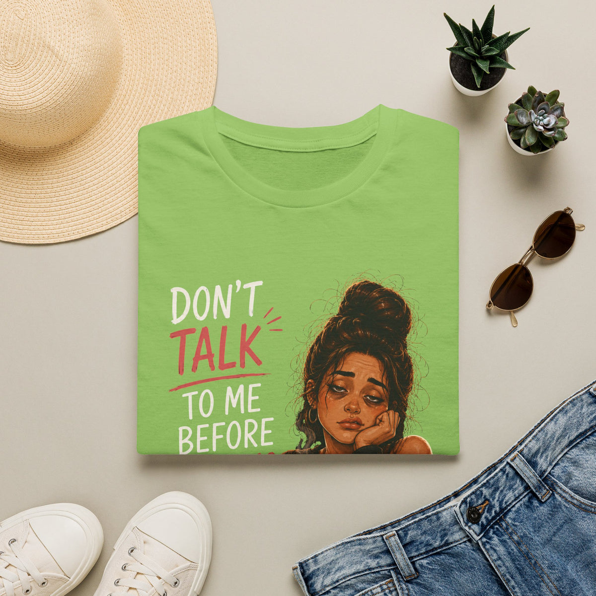 Don't Talk To Me Before Morning Coffee T-Shirt  – Funny Coffee Lover Women's Design