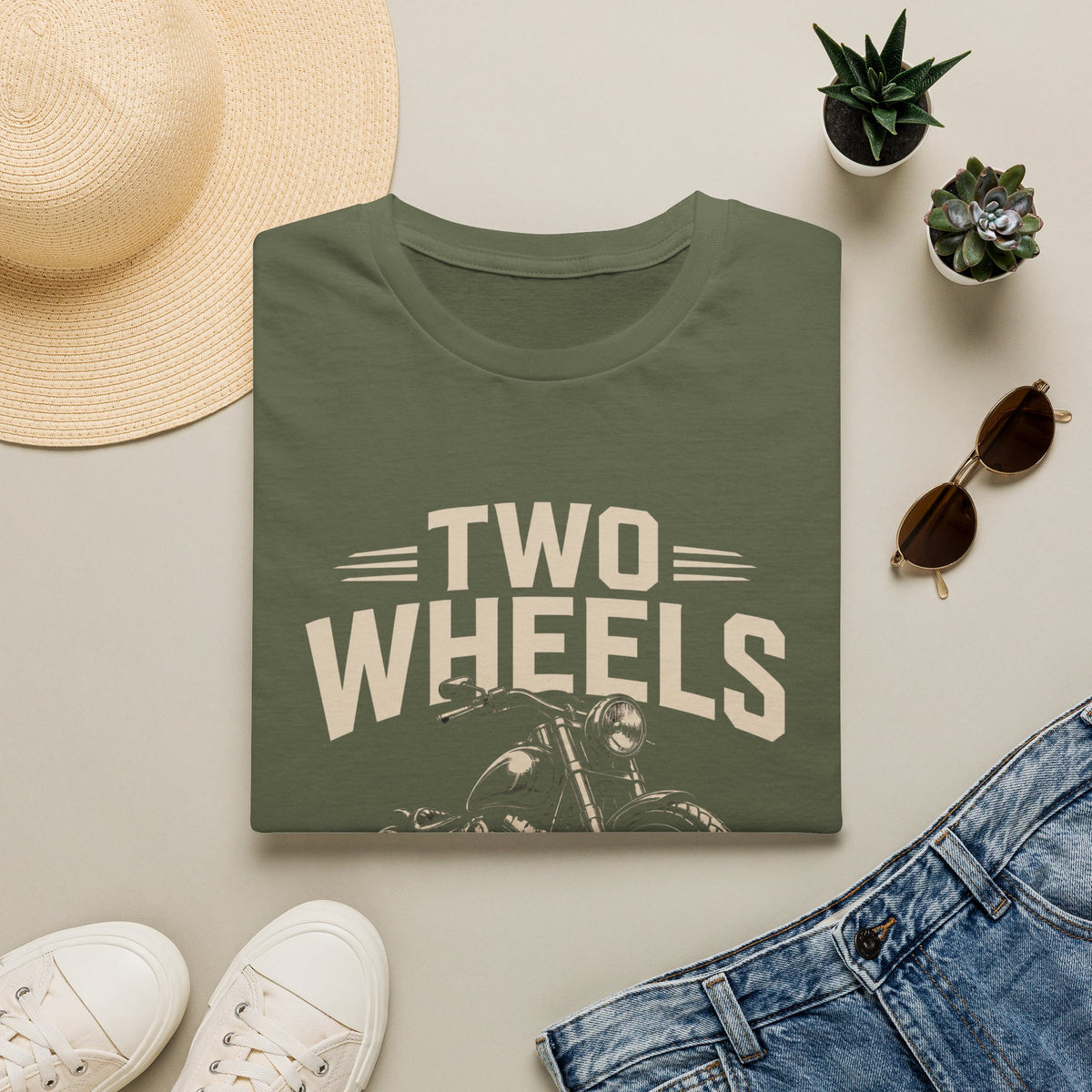 Two Wheels Move the Soul Motorcycle T-Shirt – Vintage Motorcycle Freedom Rider Design