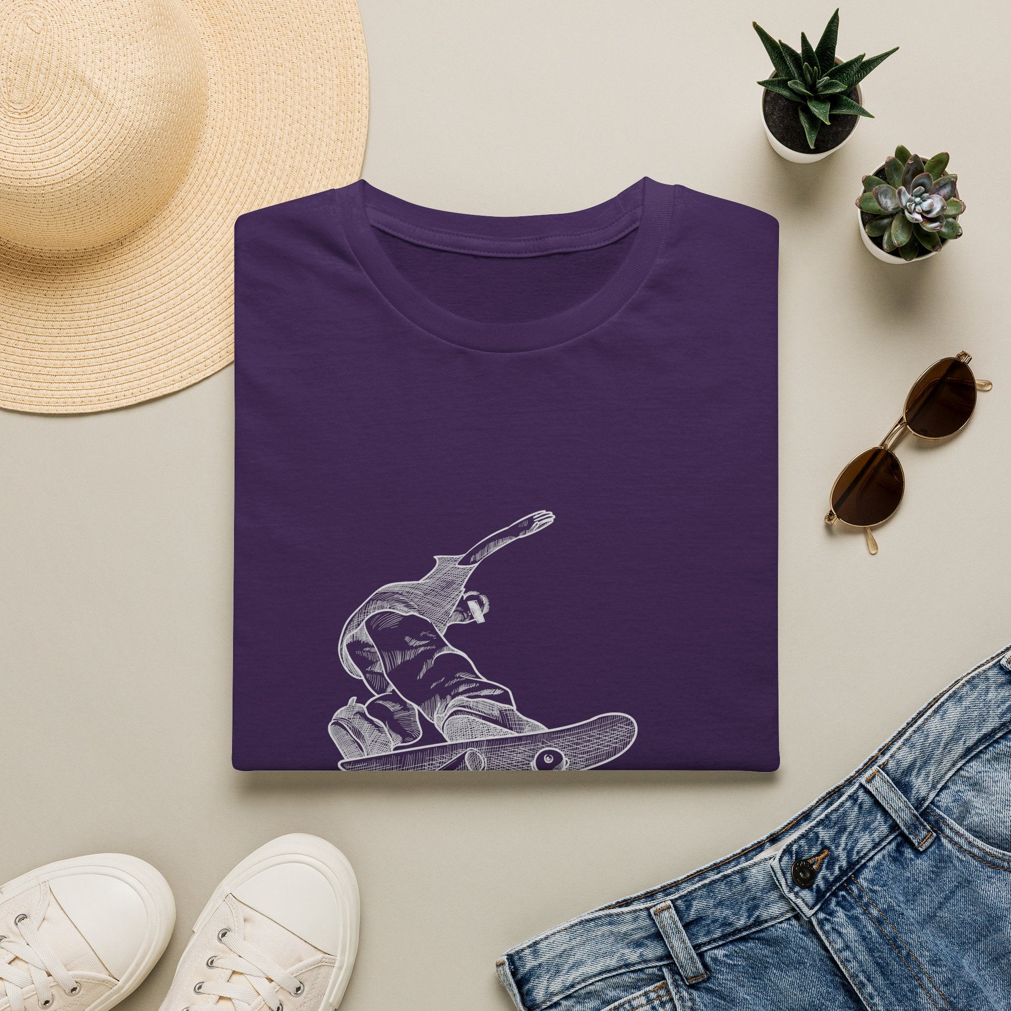Skateboarder Graphic T-Shirt — "Born to Skate" Retro Skate Tee