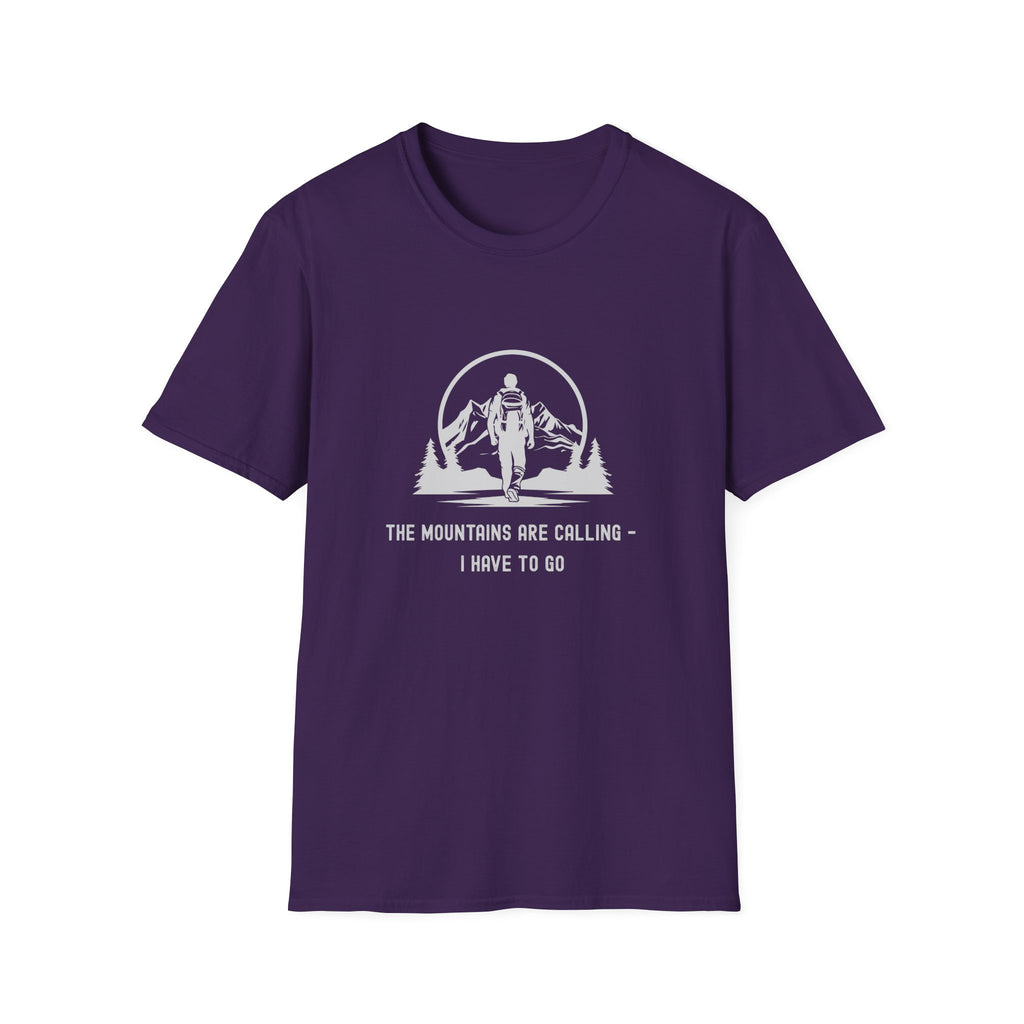 Astronaut Hiking T-Shirt — “The Mountains Are Calling” Adventure Tee