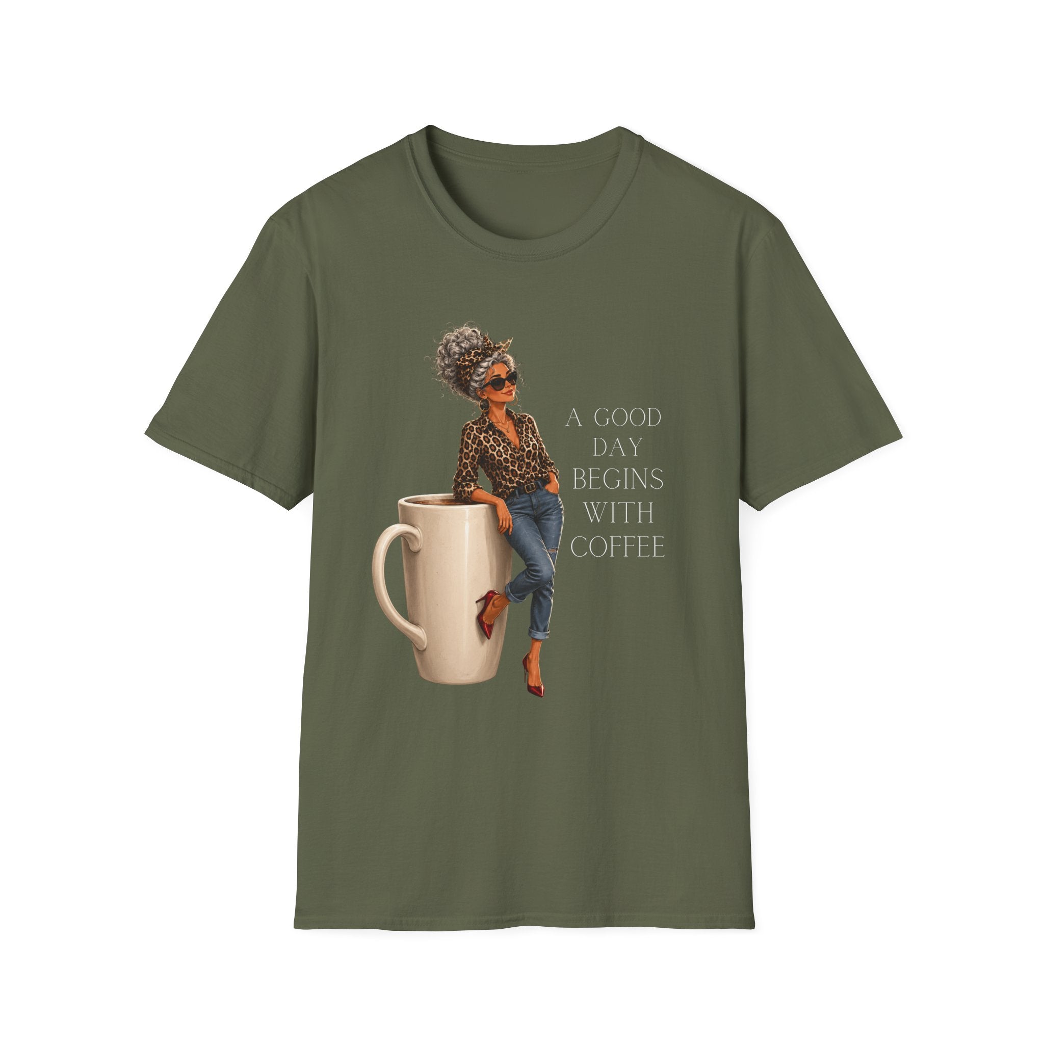 Coffee Morning T-Shirt — "A Good Day Begins With Coffee" Graphic Tee