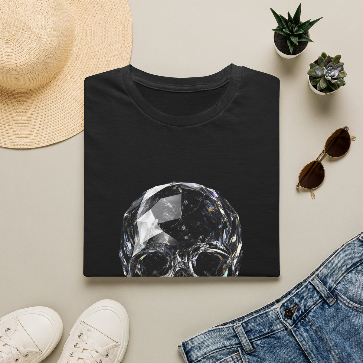 Crystal Skull Noir – Luxury Gothic Crystal Art Design
