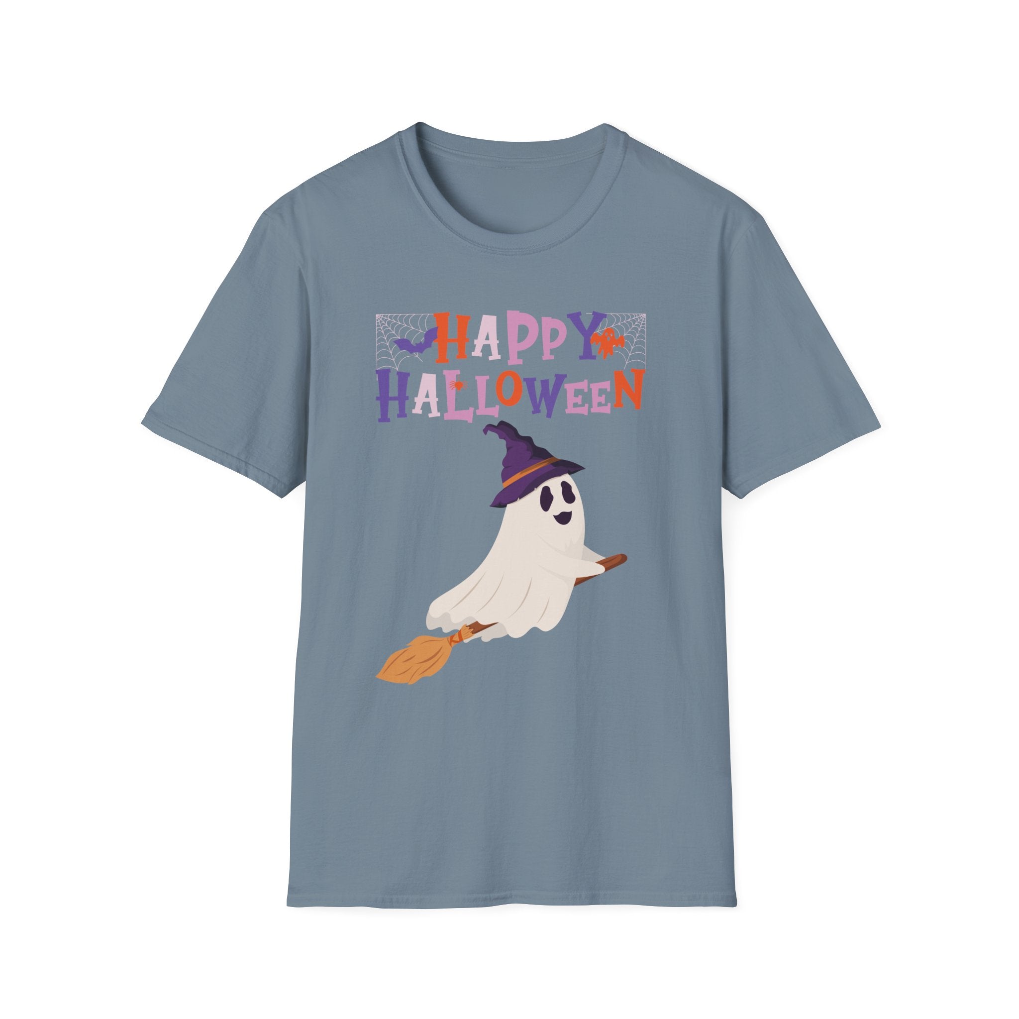 Happy Halloween Ghost T-Shirt — Cute Spooky Costume Tee | Funny Spooky Ghost Halloween Tee for Women Kids & Family