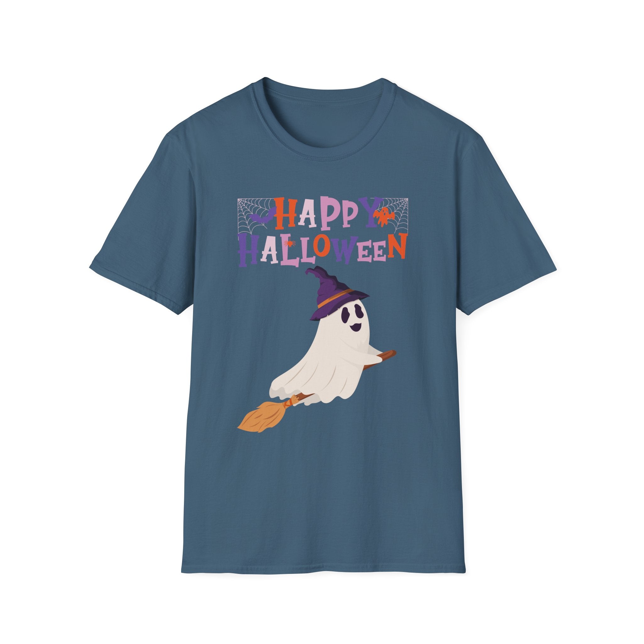 Happy Halloween Ghost T-Shirt — Cute Spooky Costume Tee | Funny Spooky Ghost Halloween Tee for Women Kids & Family