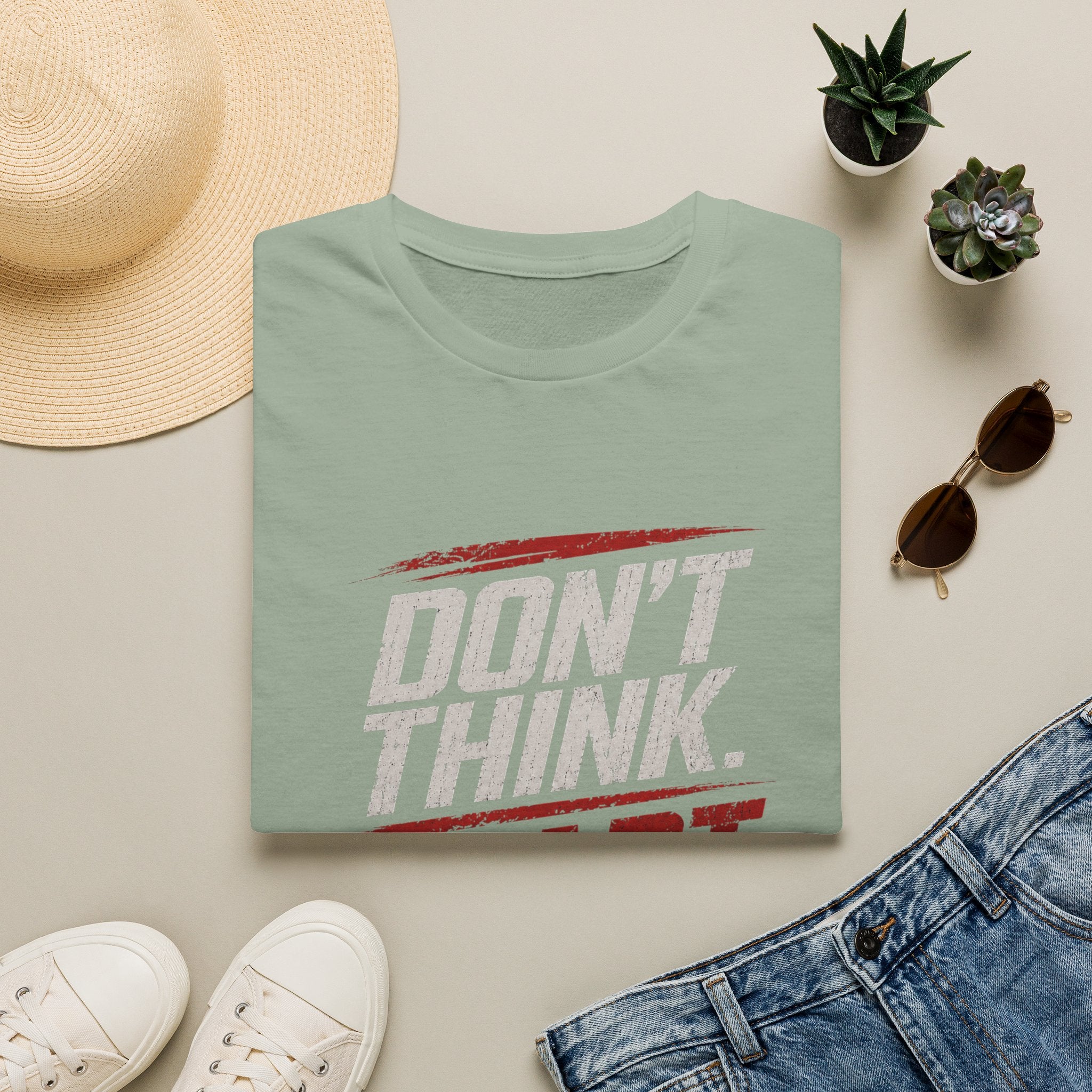 "Don't Think. Start Today." Inspirational  Tee -  Minimalist Motivational Quote T-Shirt
