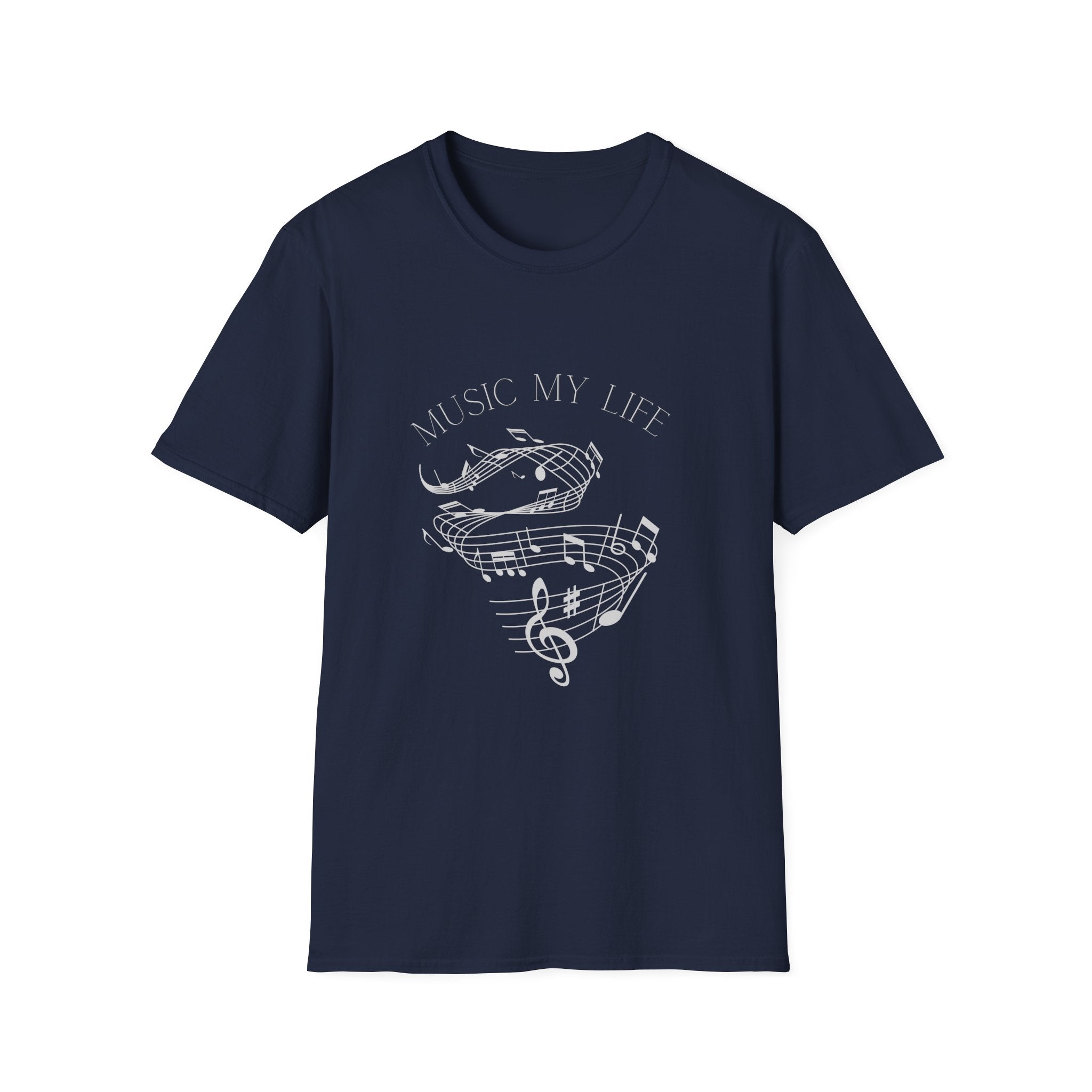 Music Is My Life T-Shirt — Retro Cassette & Notes Tee for Music Lovers - Elegant Musical Notes Lover Design