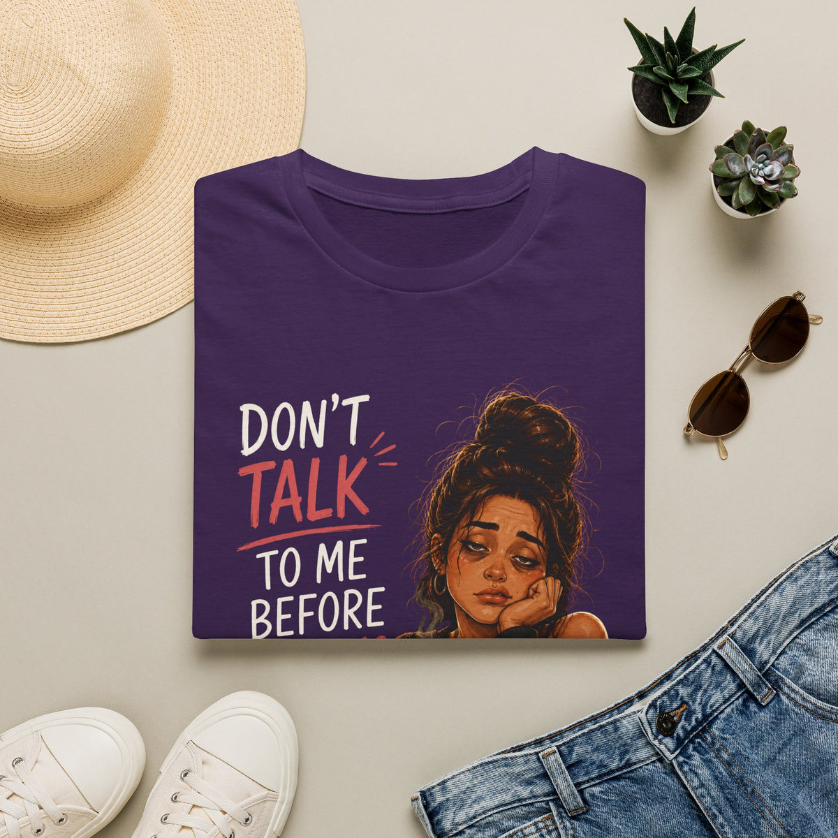 Don't Talk To Me Before Morning Coffee T-Shirt  – Funny Coffee Lover Women's Design