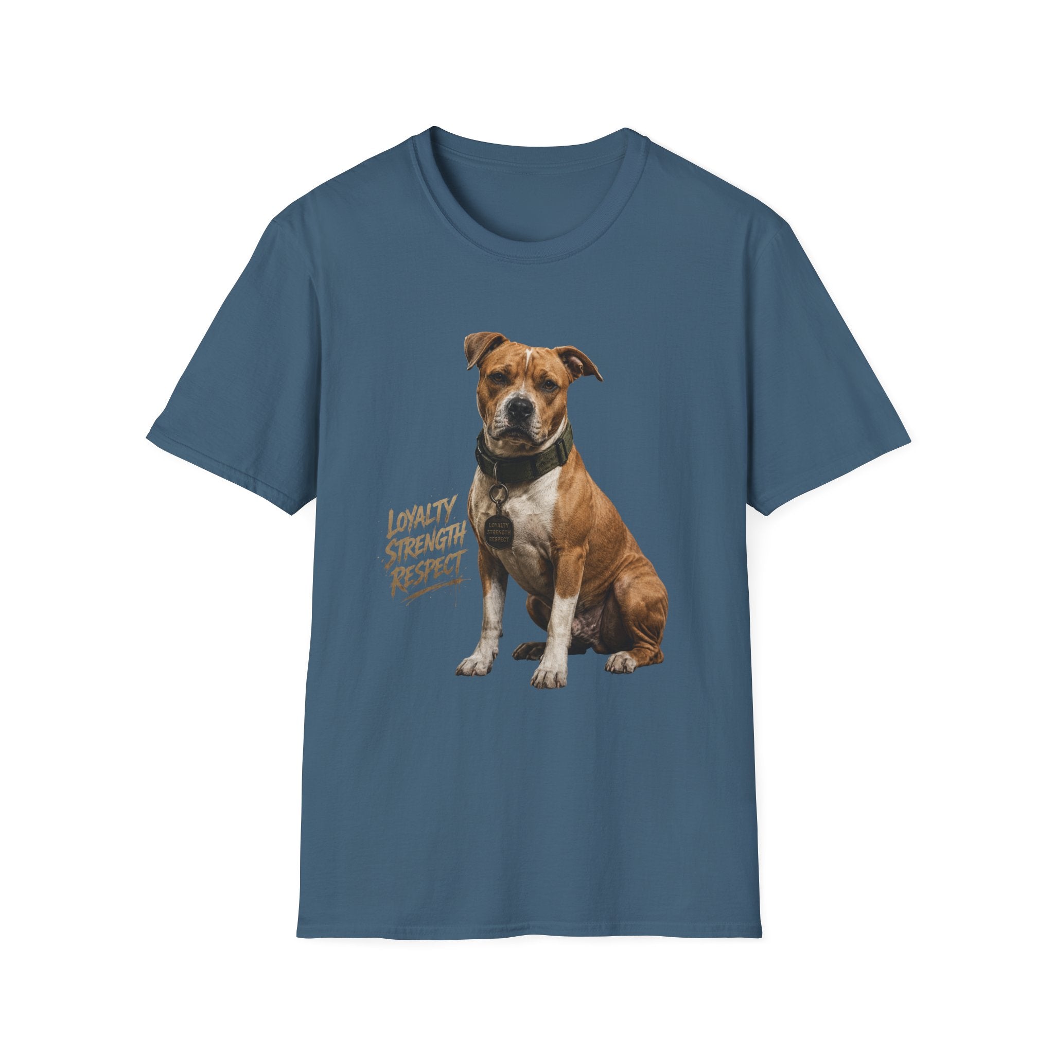 Pit Bull Loyalty Graphic T-Shirt — "Loyalty Strength Respect" Dog Tee