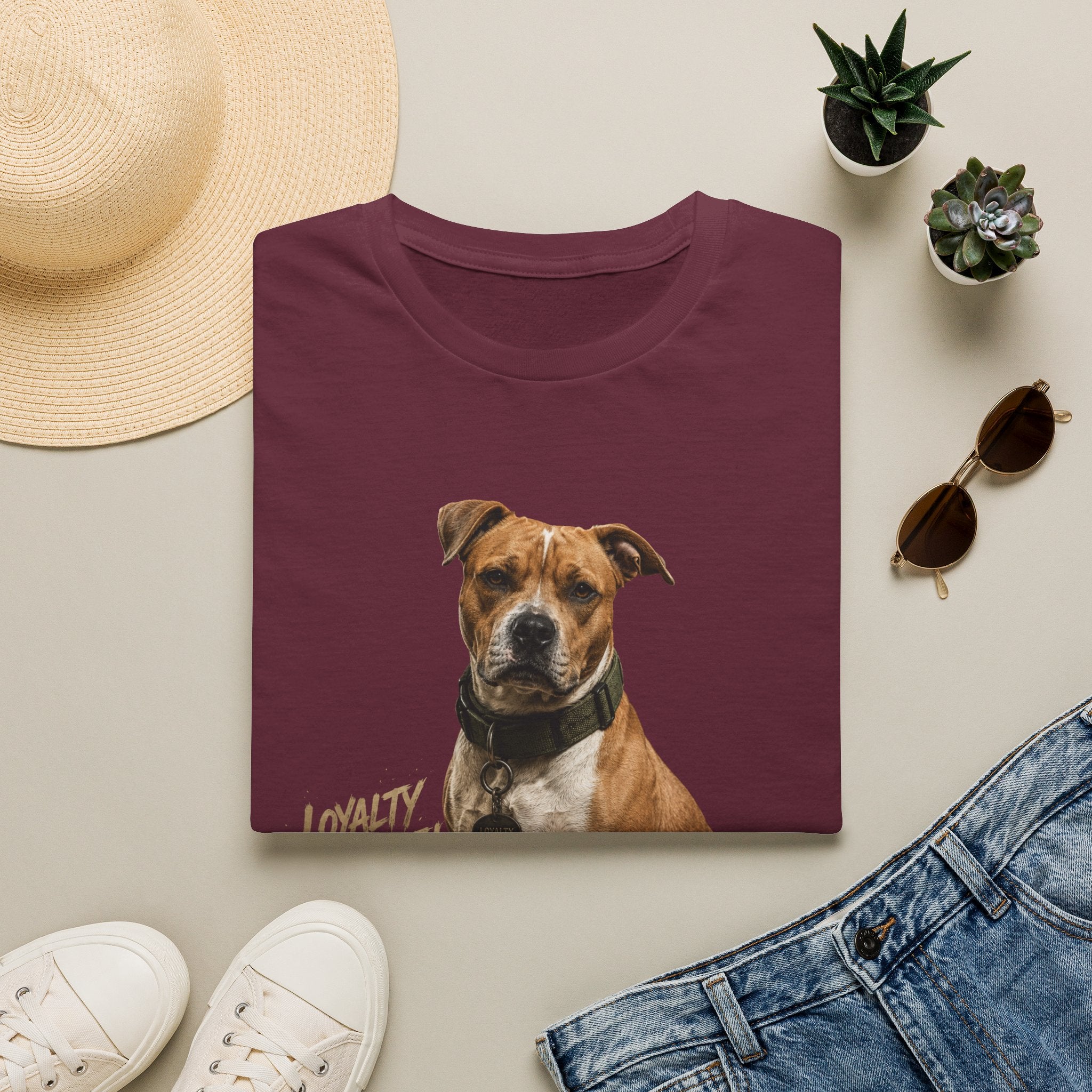 Pit Bull Loyalty Graphic T-Shirt — "Loyalty Strength Respect" Dog Tee