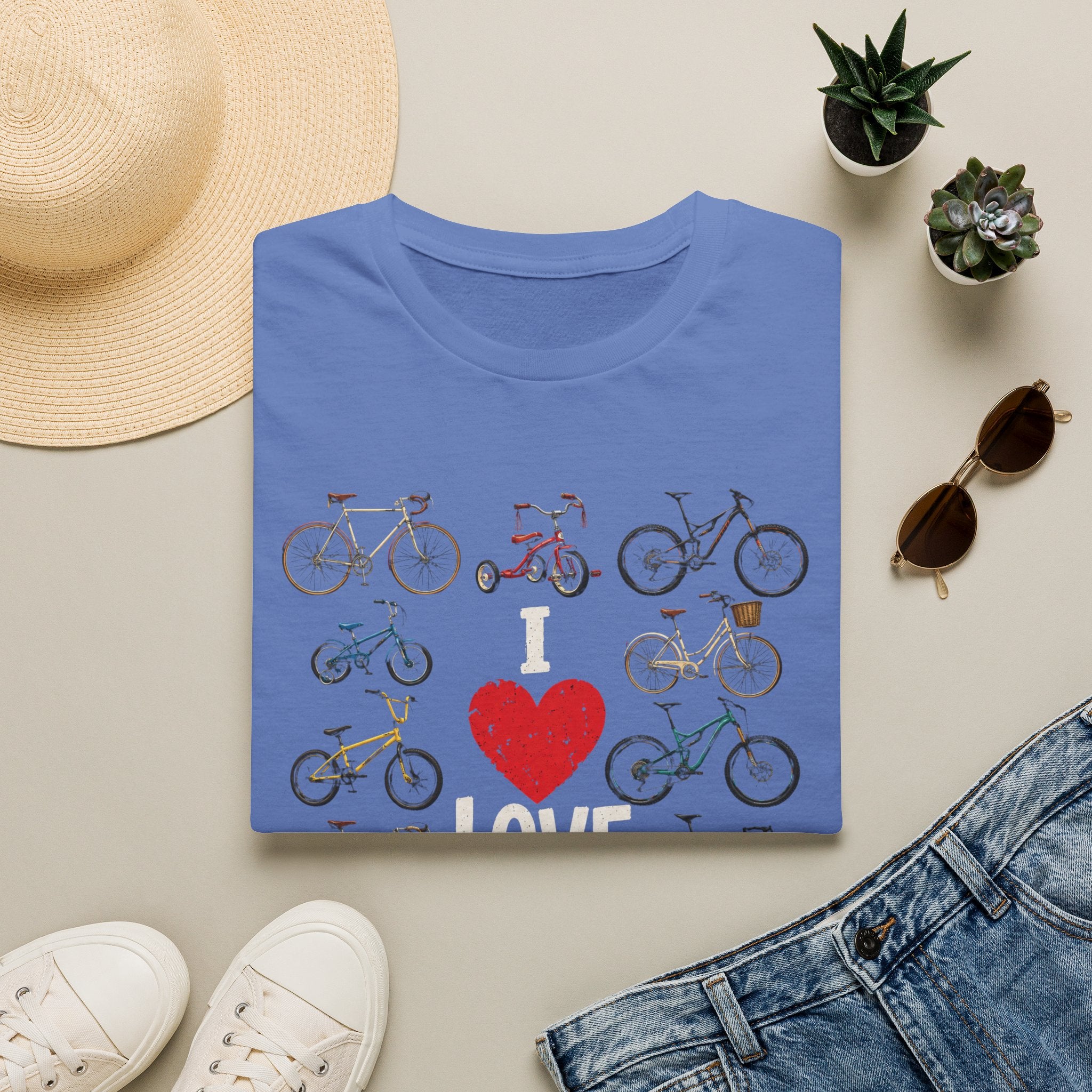 I Love My Bike Vintage Bicycle Lover Cycling Design  — Cute Bicycle Lover Graphic Tee