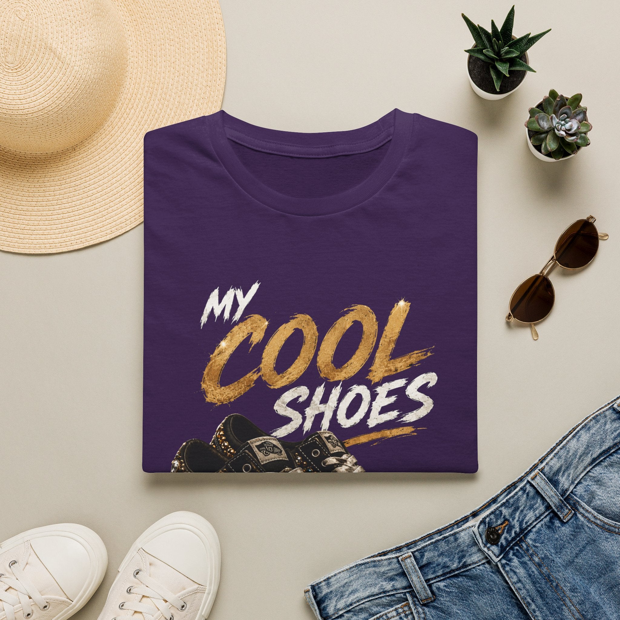 Cool Shoes T‑Shirt — "My Cool Shoes" Graphic Tee - Glam Streetwear Fashion Sneaker Quote Design