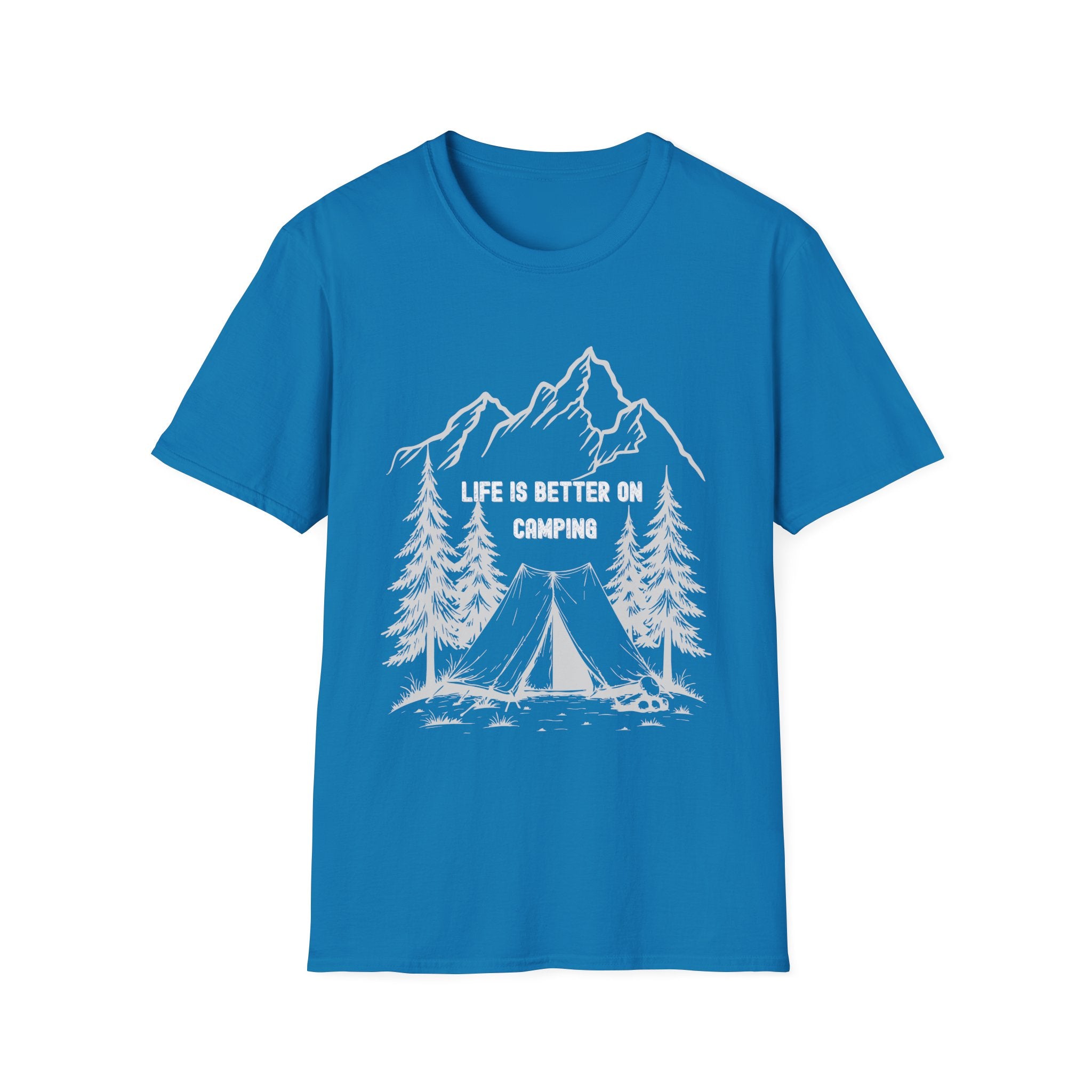 Camping T-Shirt - "Life Is Better On Camping" Mountain & Tent Graphic