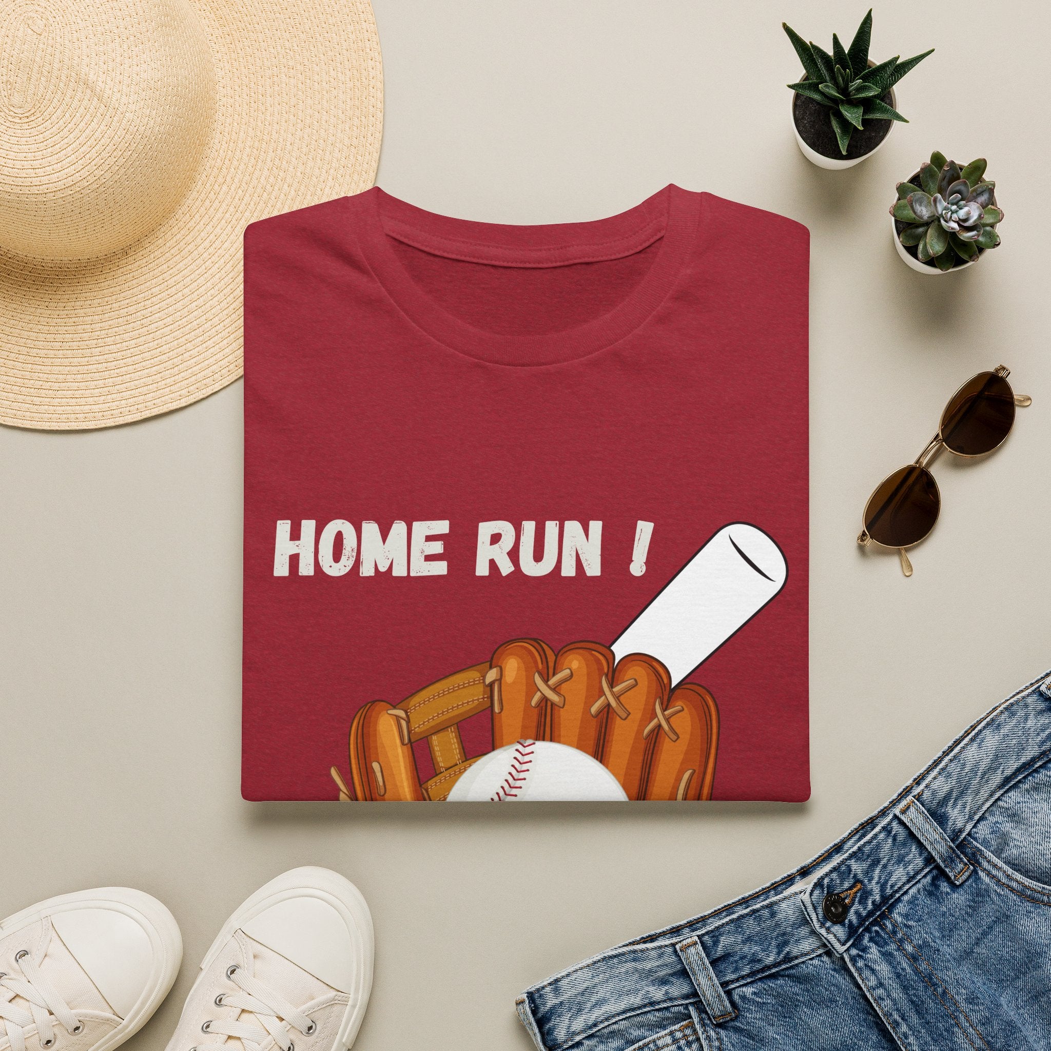 Baseball Home Run T-Shirt — Glove, Ball & Bat Graphic Tee - Bat Ball and Glove Sports Graphic