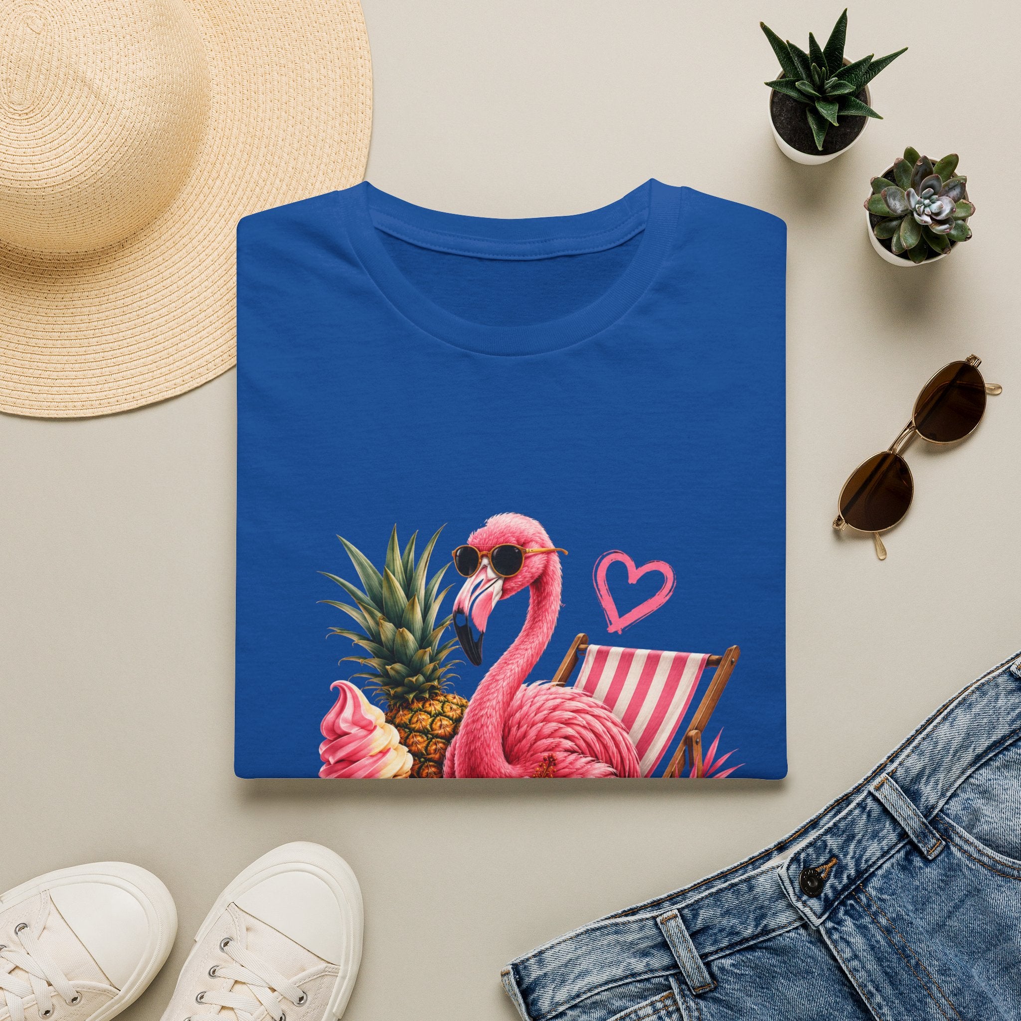 Flamingo Summer T-Shirt — Tropical Pineapple Beach Vibes