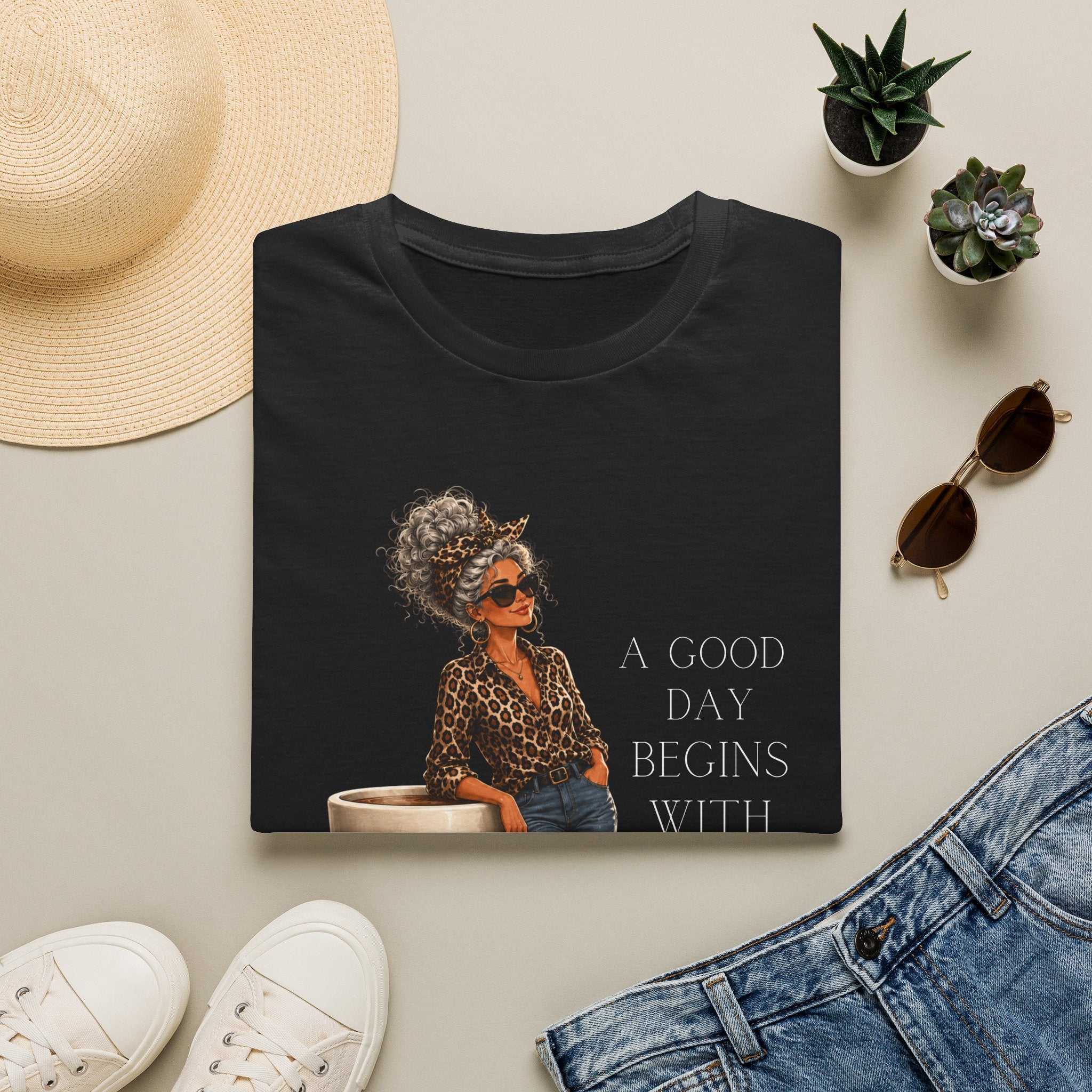 Coffee Morning T-Shirt — "A Good Day Begins With Coffee" Graphic Tee