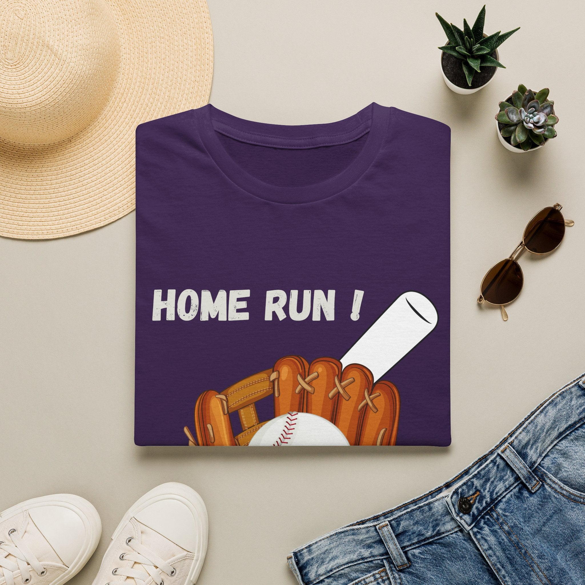 Baseball Home Run T-Shirt — Glove, Ball & Bat Graphic Tee - Bat Ball and Glove Sports Graphic