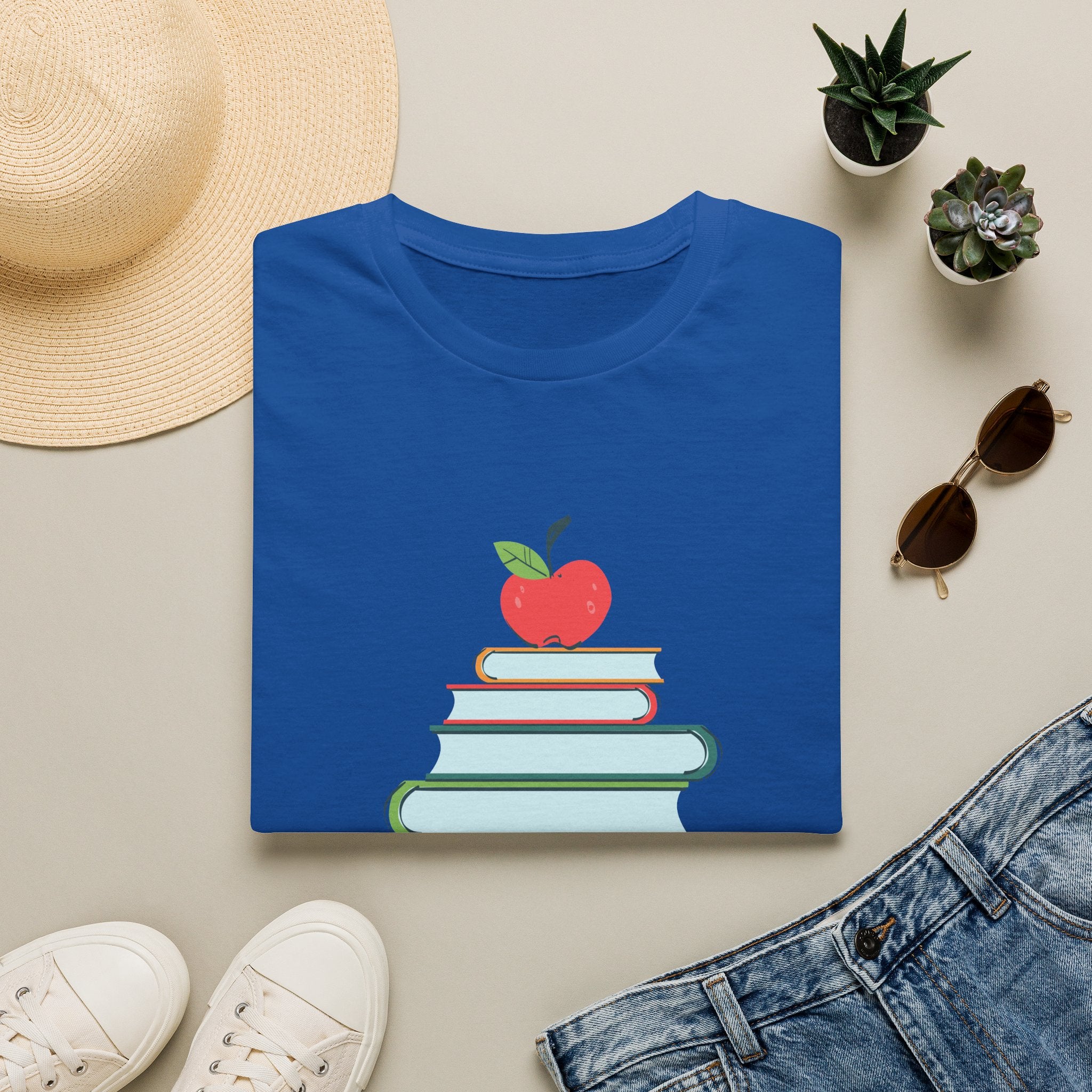 Teacher Apple & Books T-Shirt — Back to School Teacher Gift