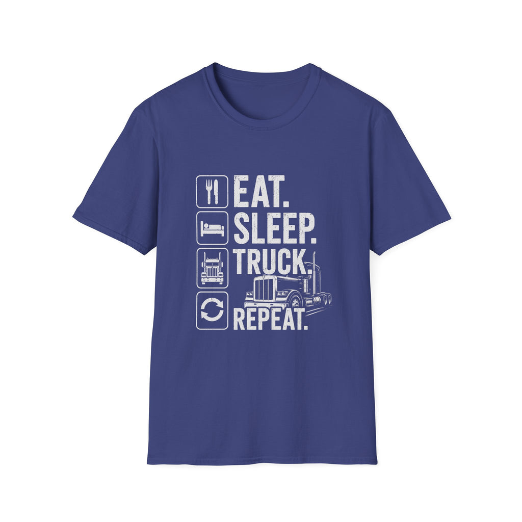 Eat. Sleep. Truck. Repeat. T-Shirt — Trucker Life Graphic Tee - Funny Truck Driver Lifestyle Design