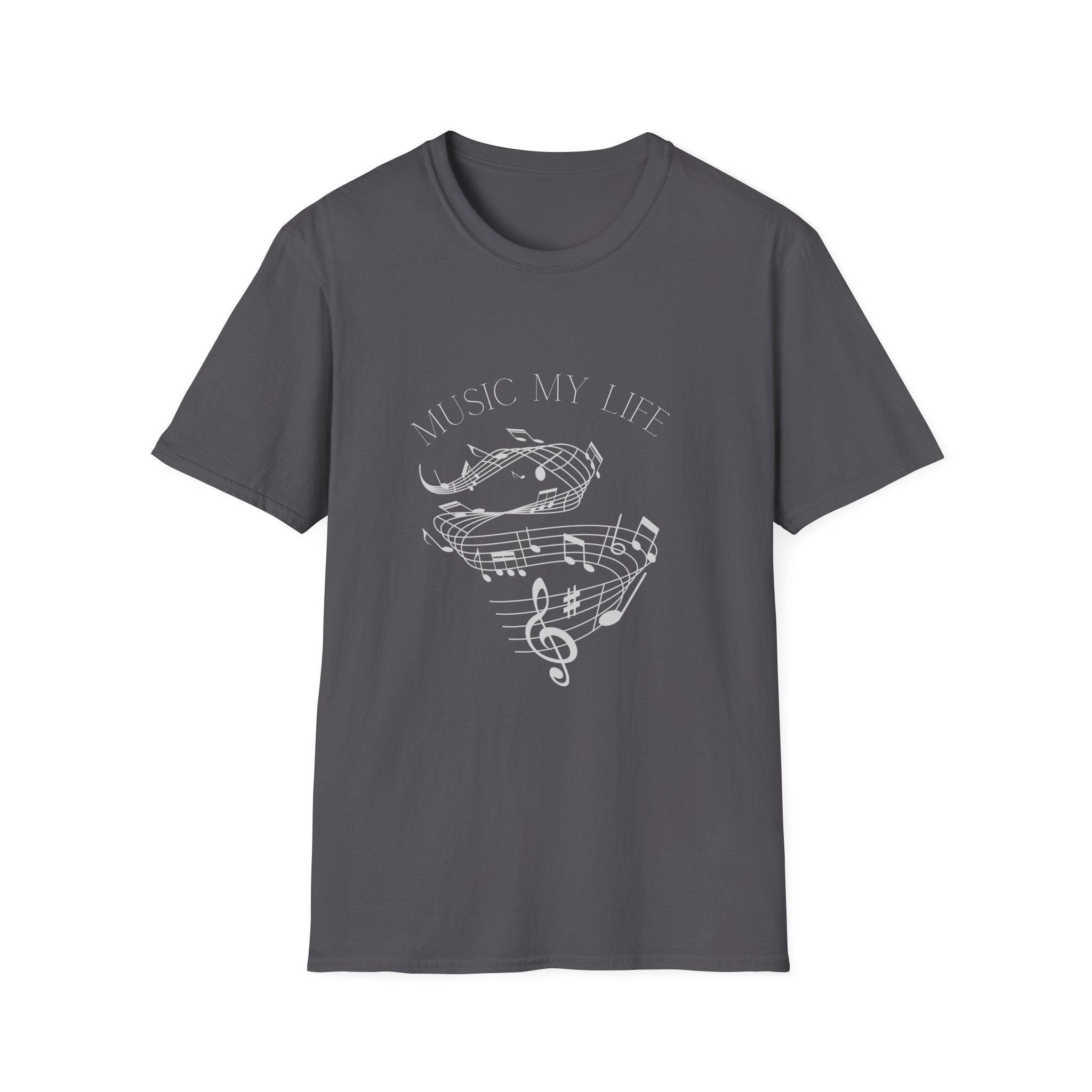 Music Is My Life T-Shirt — Retro Cassette & Notes Tee for Music Lovers - Elegant Musical Notes Lover Design