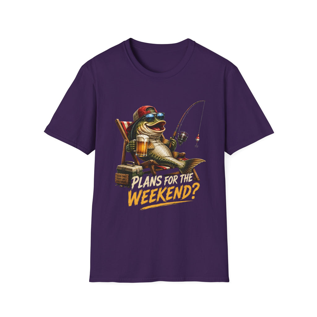 Fishing Frog T‑Shirt — "Plans for the Weekend?" Relaxed Weekend Fishing Tee