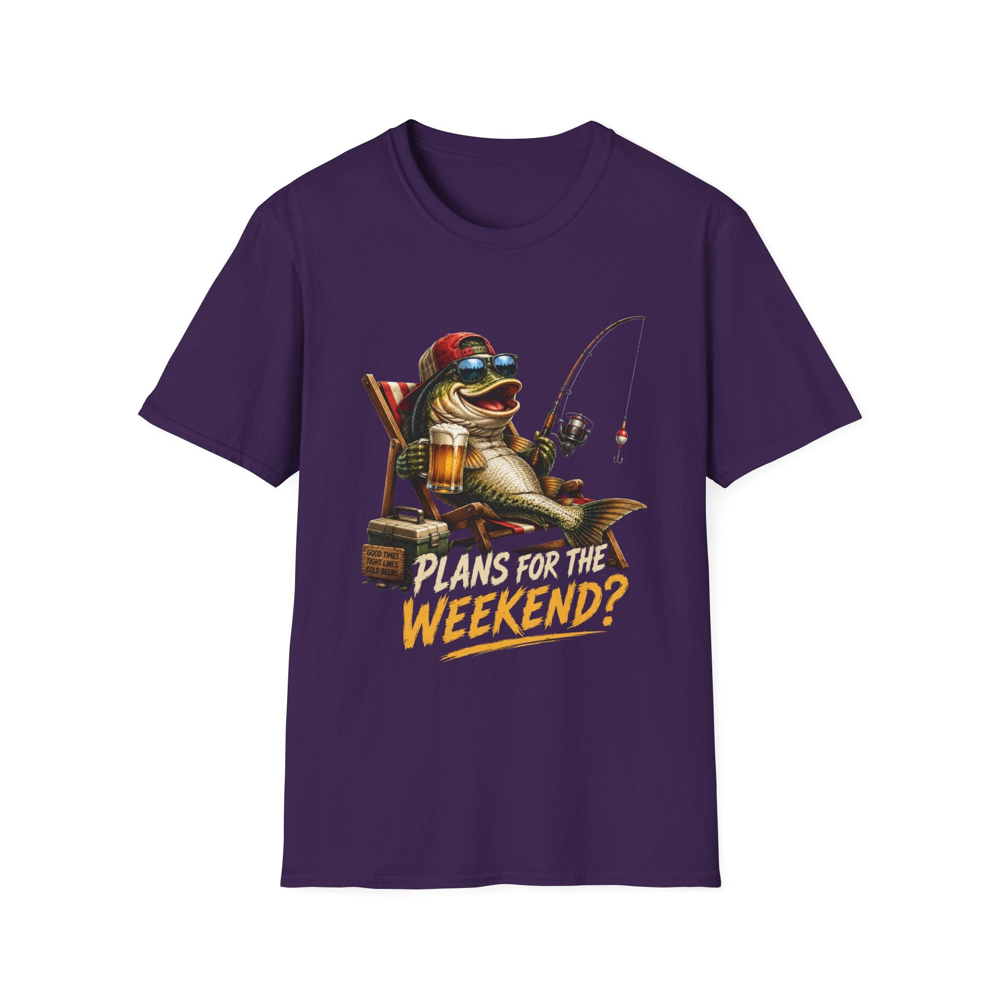 Fishing Frog T‑Shirt — "Plans for the Weekend?" Relaxed Weekend Fishing Tee