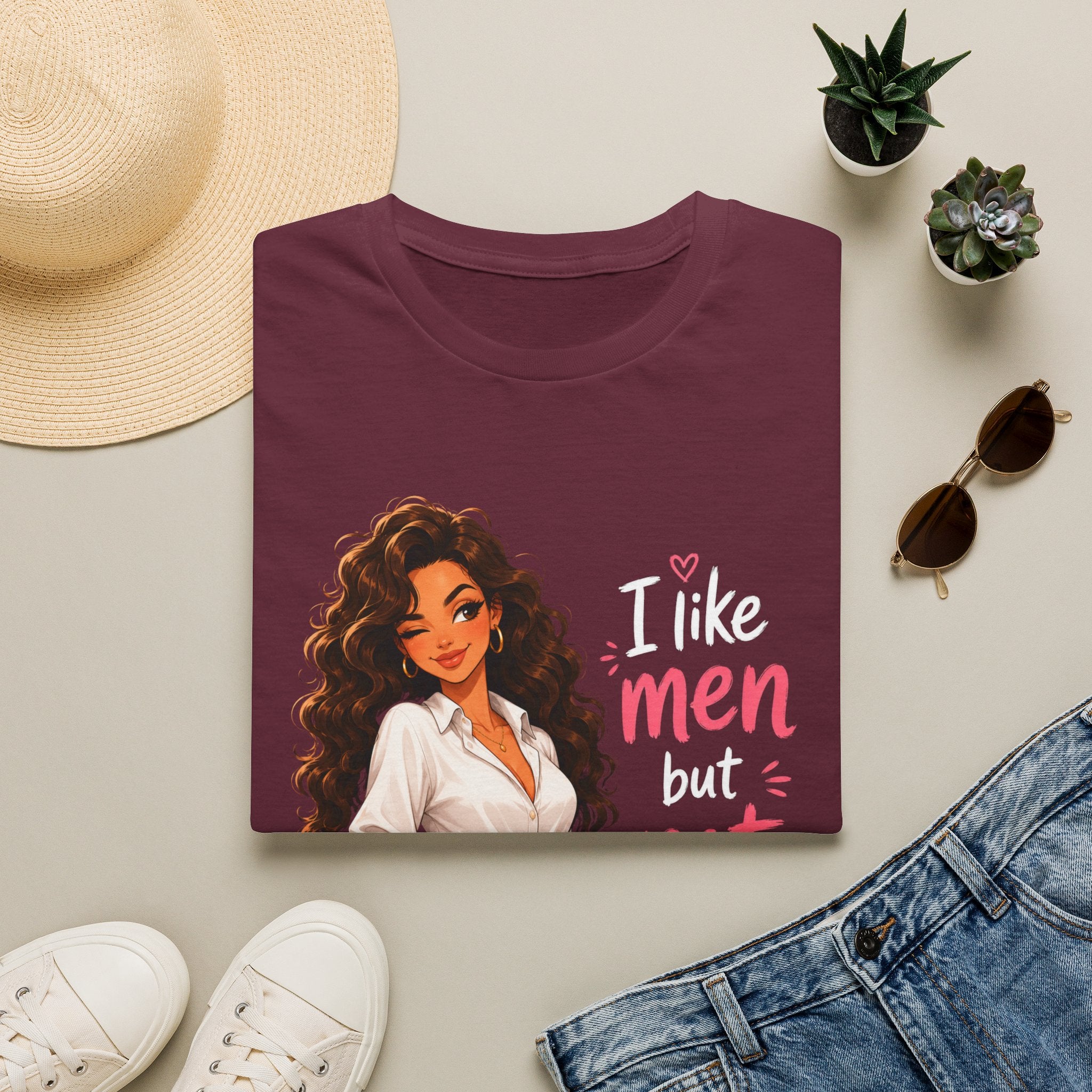T-Shirt — "I Like Men But Not Forever" Flirty Feminine Graphic Tee