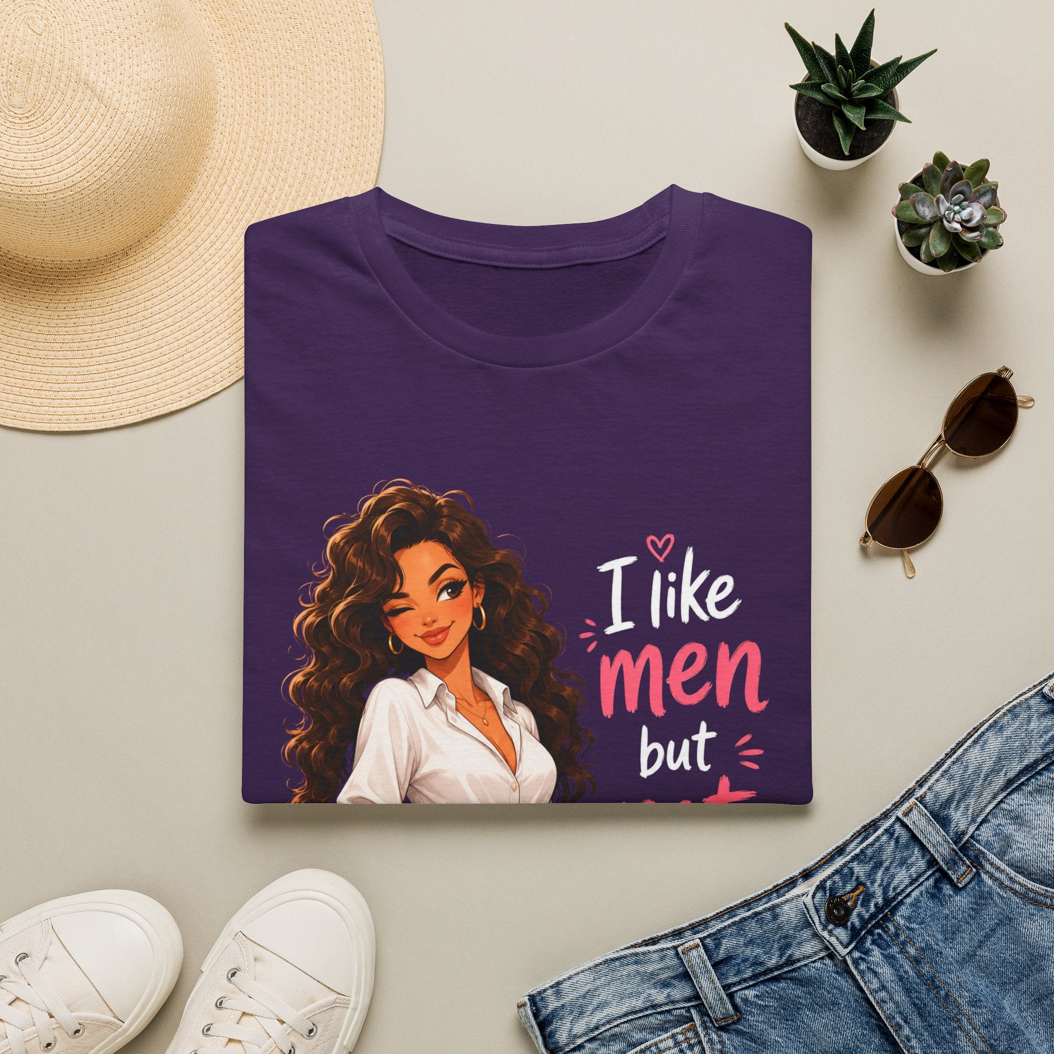 T-Shirt — "I Like Men But Not Forever" Flirty Feminine Graphic Tee
