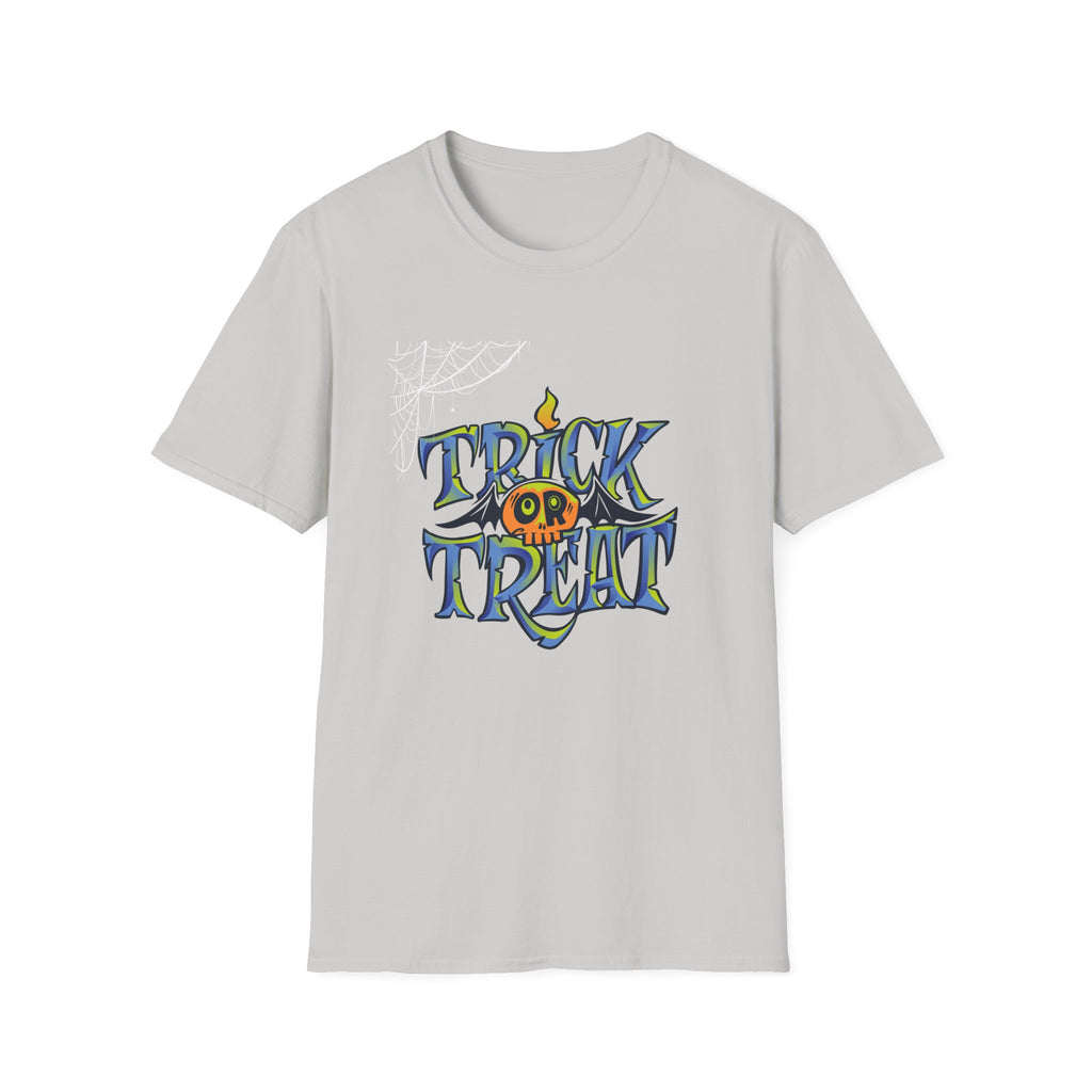 Trick or Treat Halloween Tee — Spooky Candy Pumpkin Graphic T-Shirt - | Funny Spooky Trick or Treat Pumpkin Halloween Tee