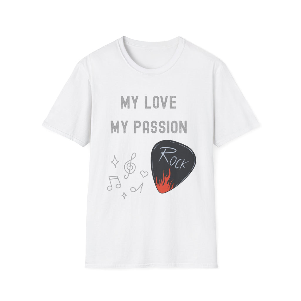 My Love My Passion Rock Guitar Pick Design | Music Lover Graphic   T‑Shirt — "My Love My Passion" Music Tee