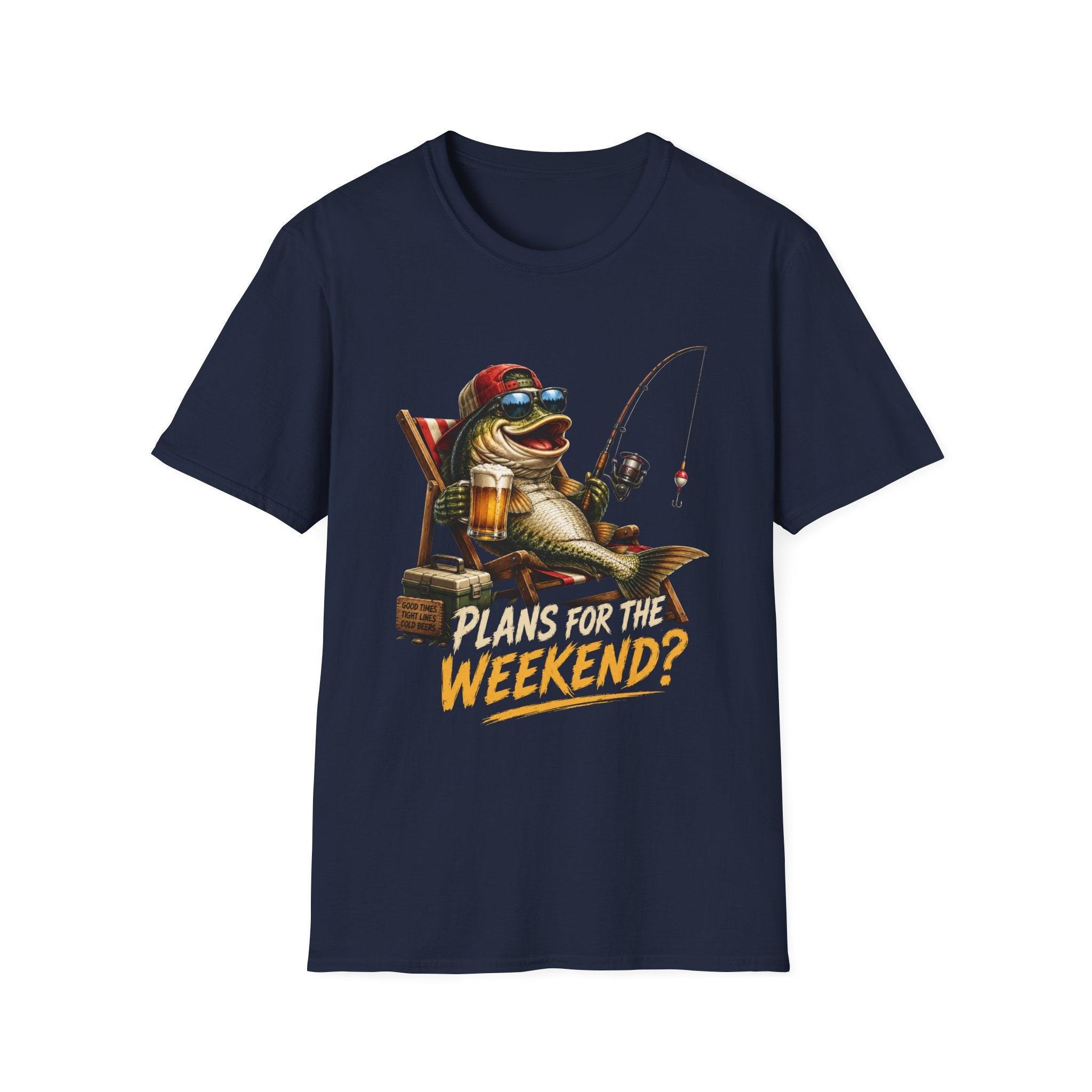Fishing Frog T‑Shirt — "Plans for the Weekend?" Relaxed Weekend Fishing Tee