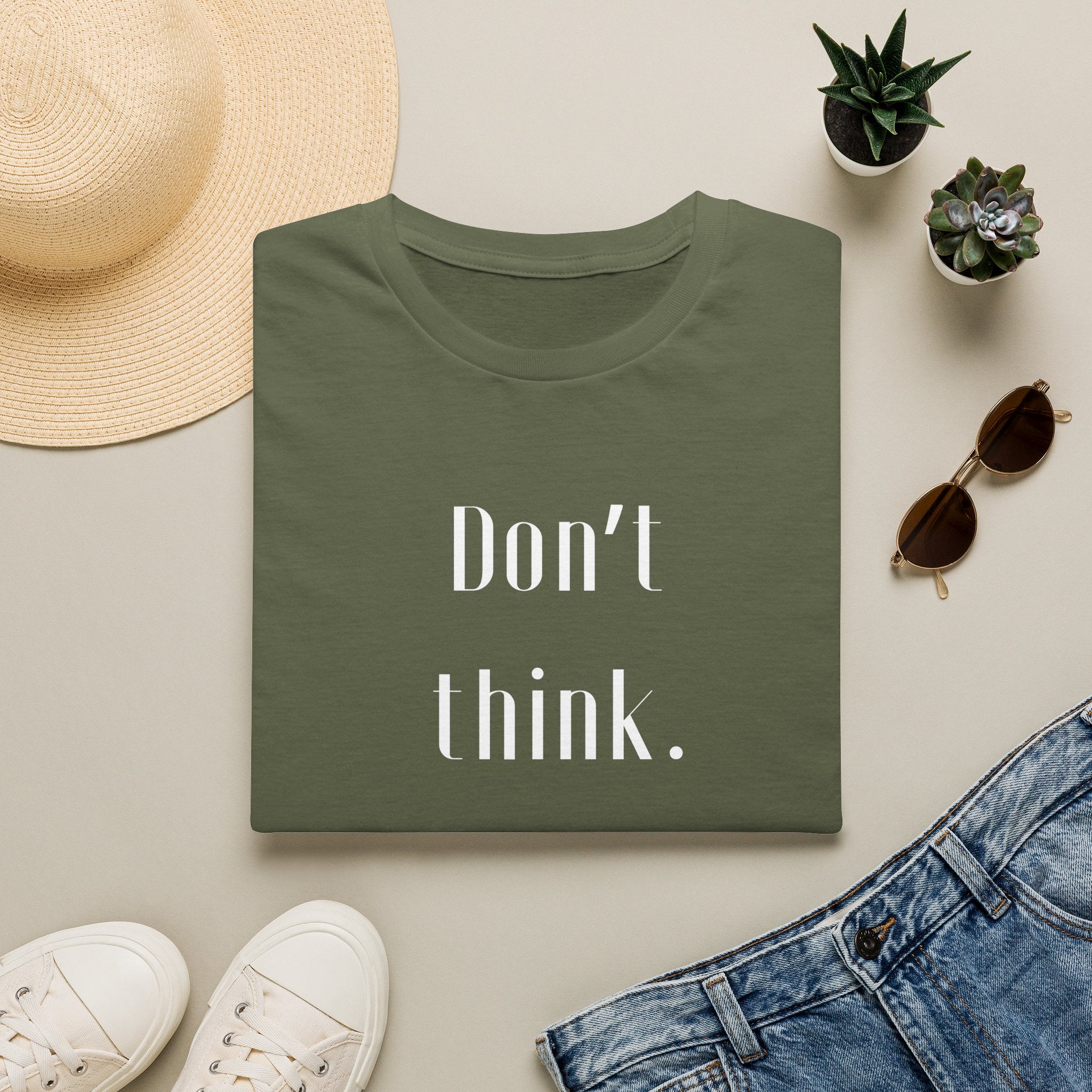 Don’t Think. Take the Step. T-Shirt — Motivational Graphic Tee -  Minimalist Motivational Quote Graphic T-Shirt