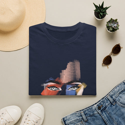 Abstract Painted Face T-Shirt — "Queen of Life" Artistic Graphic Tee