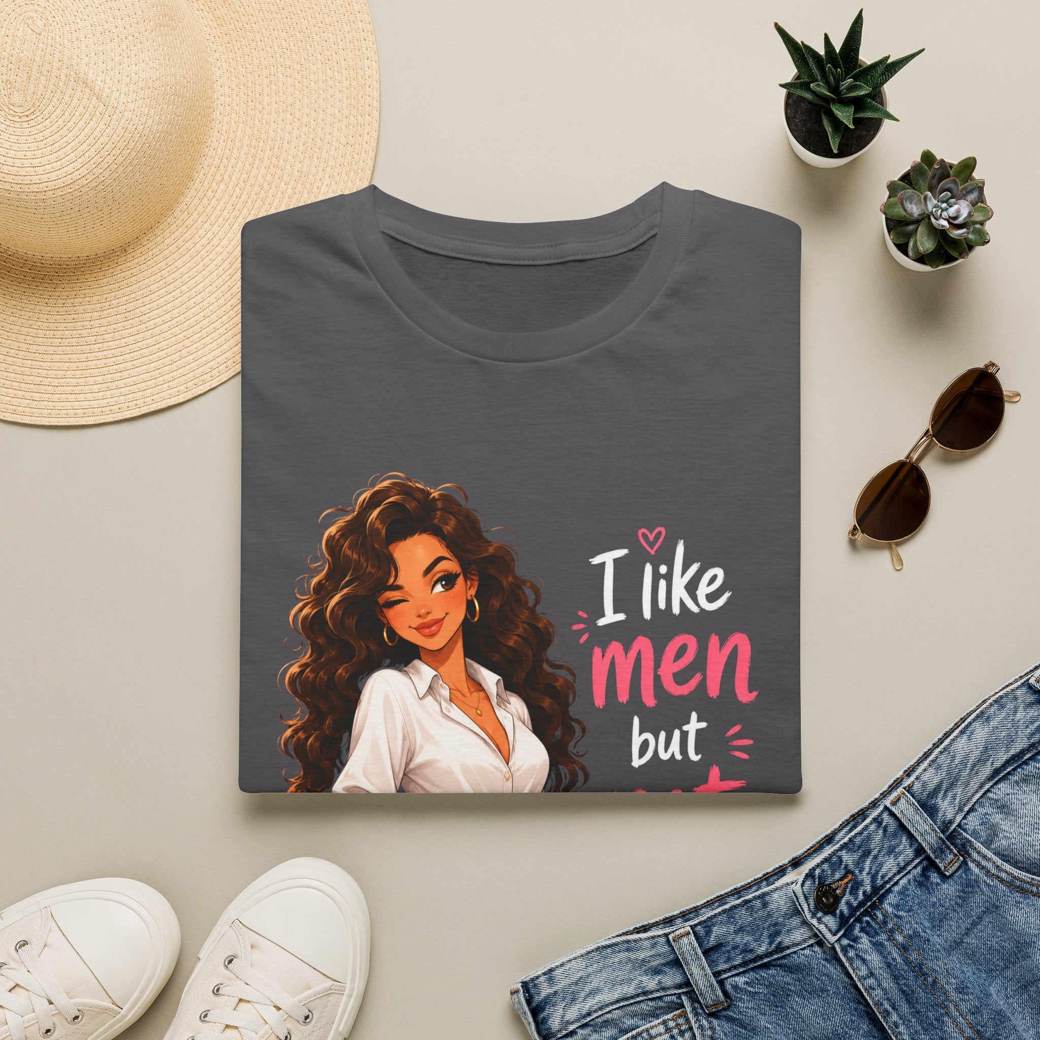 T-Shirt — "I Like Men But Not Forever" Flirty Feminine Graphic Tee