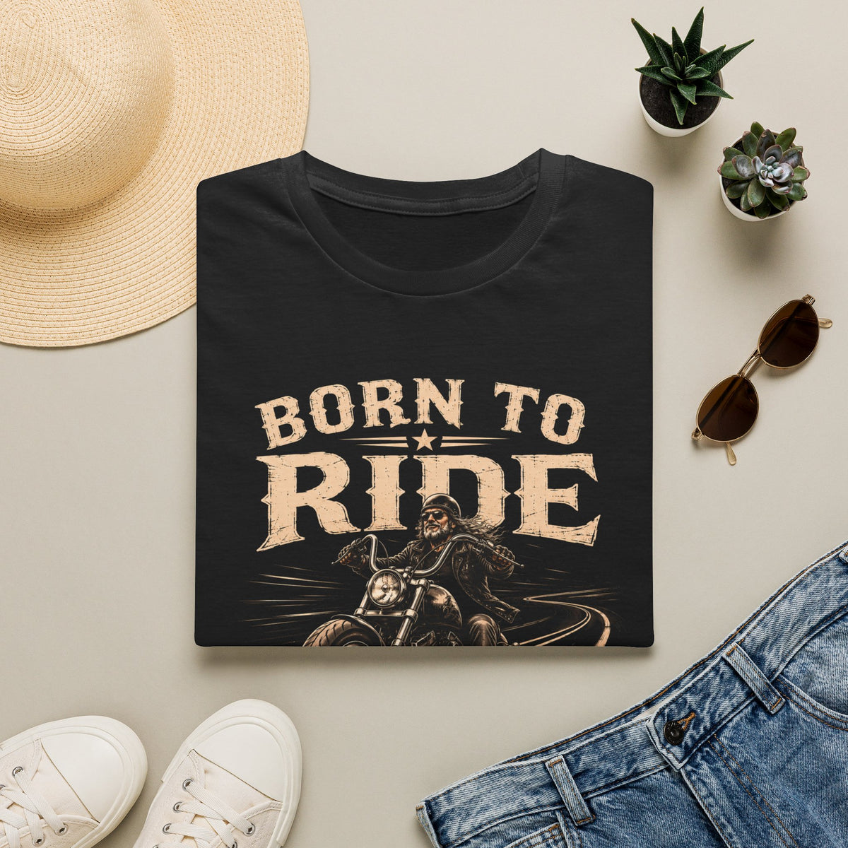 Born to Ride — Life to Ride -   Motorcycle T-Shirt - Vintage Motorcycle Rider Freedom Design