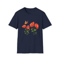 Poppy Field Tee — Red Poppies & Butterfly Floral T-Shirt