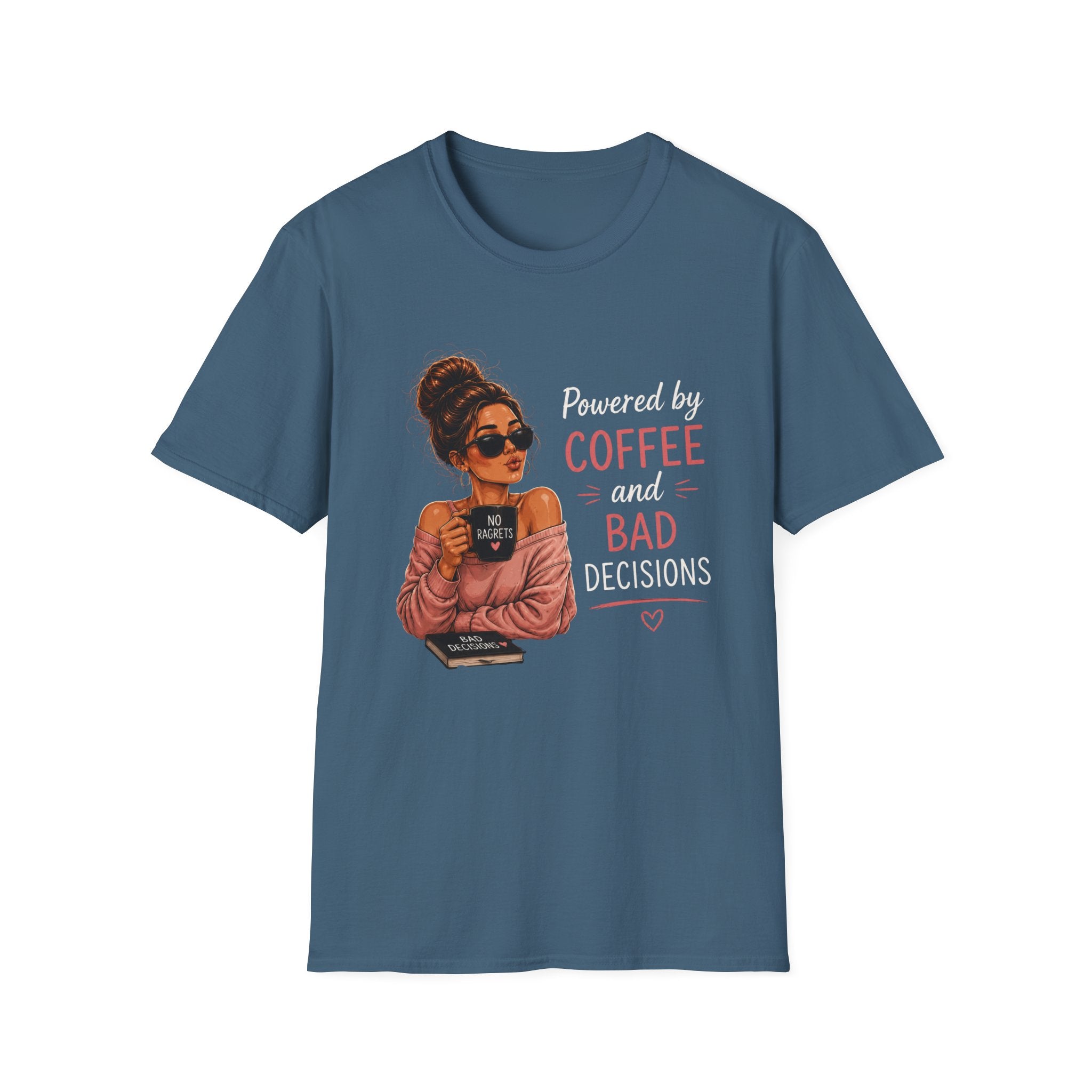 Powered by Coffee and Bad Decisions – Funny Coffee Lover Women's Design