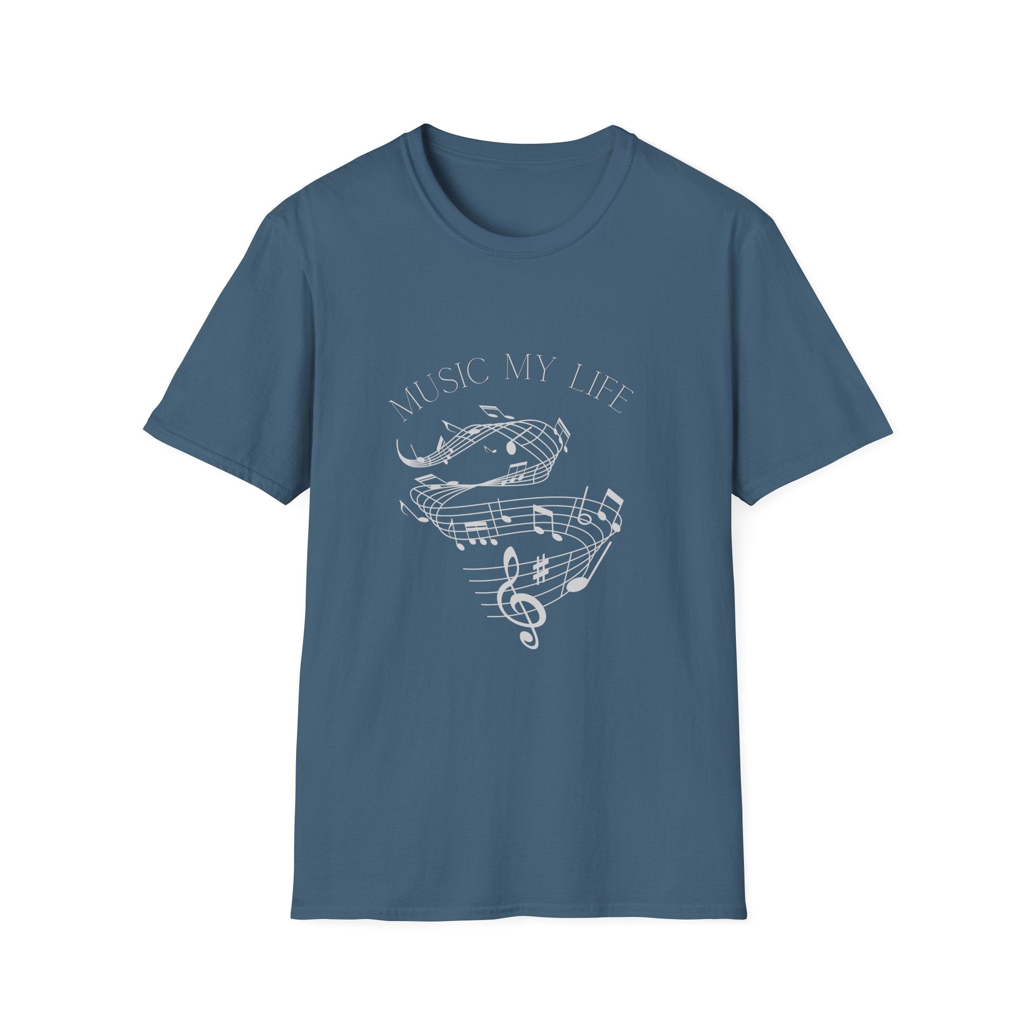 Music Is My Life T-Shirt — Retro Cassette & Notes Tee for Music Lovers - Elegant Musical Notes Lover Design