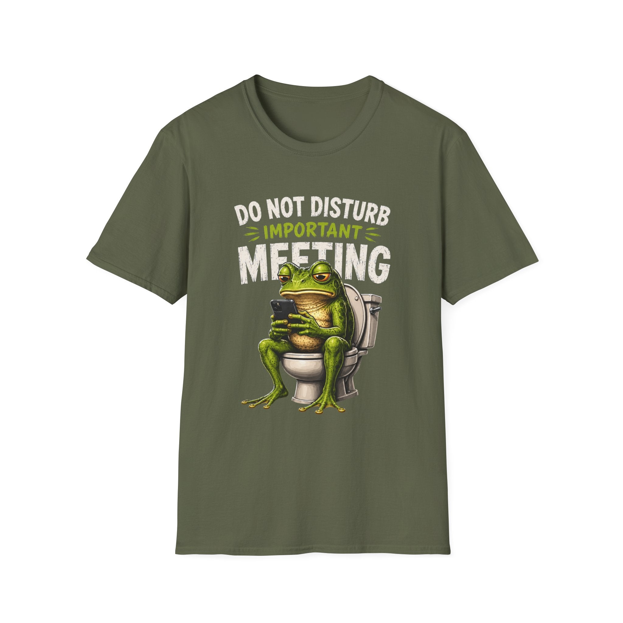 T-Shirt — Do Not Disturb Important Meeting (Funny Frog on Toilet)
