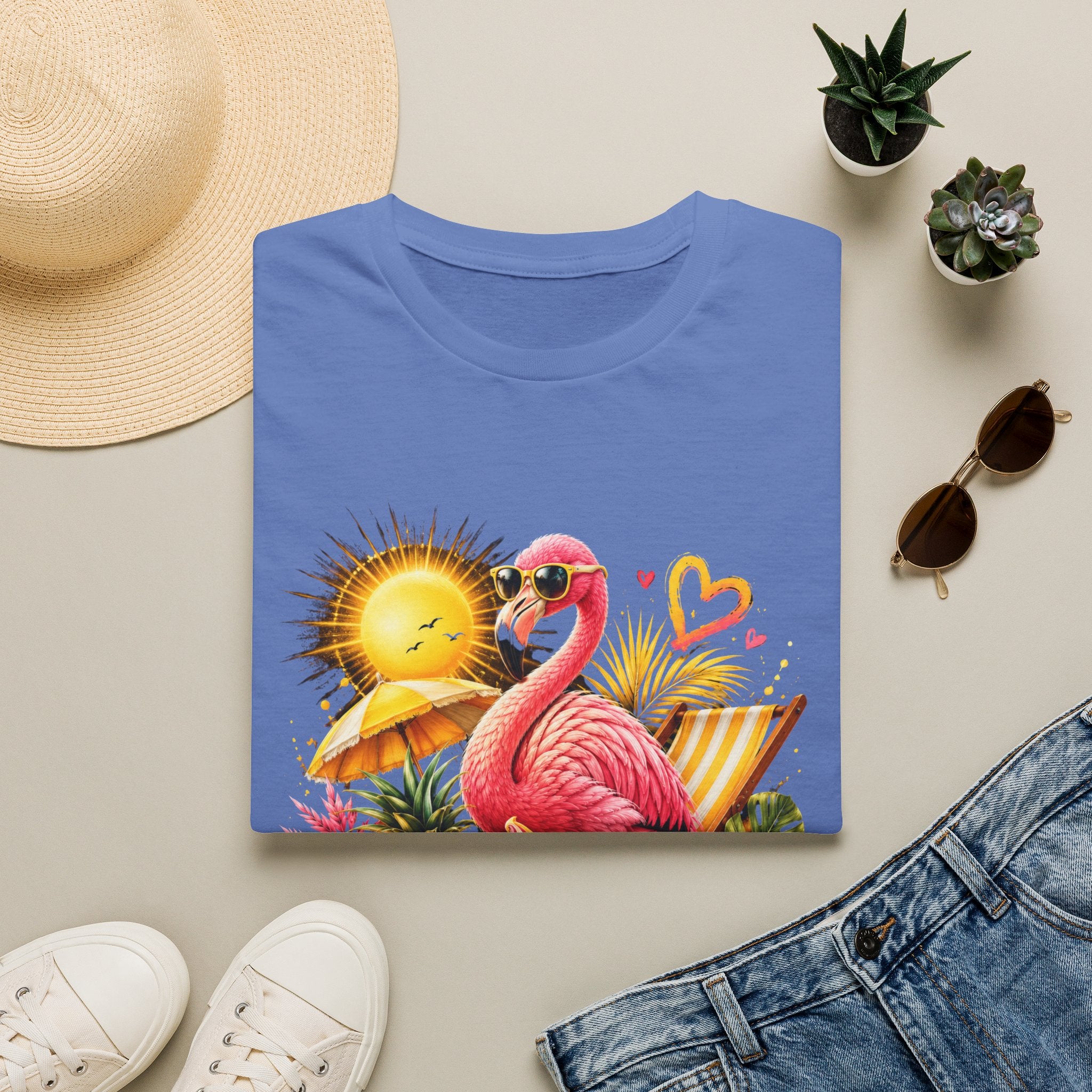 Summer Flamingo T-Shirt — Tropical Sunset Beach Graphic Tee