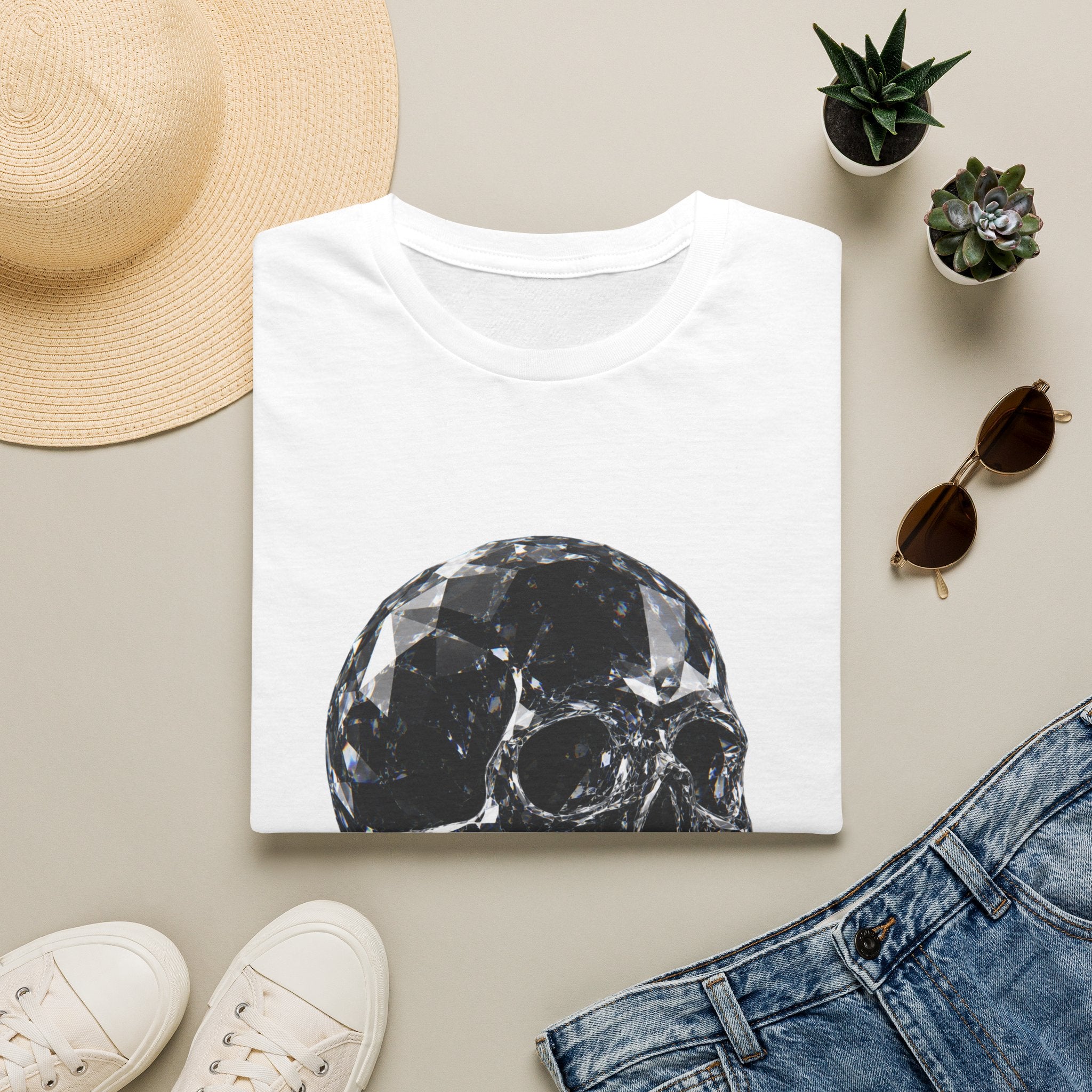 Gemstone Skull T-Shirt — Black Crystal Skull Graphic Tee