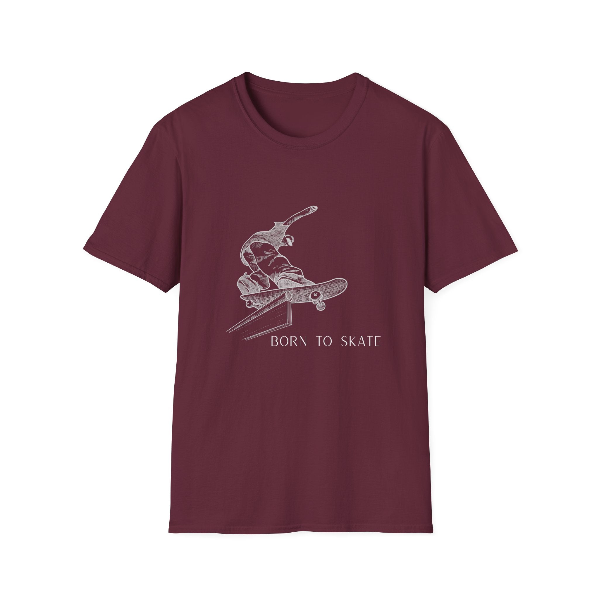 Skateboarder Graphic T-Shirt — "Born to Skate" Retro Skate Tee
