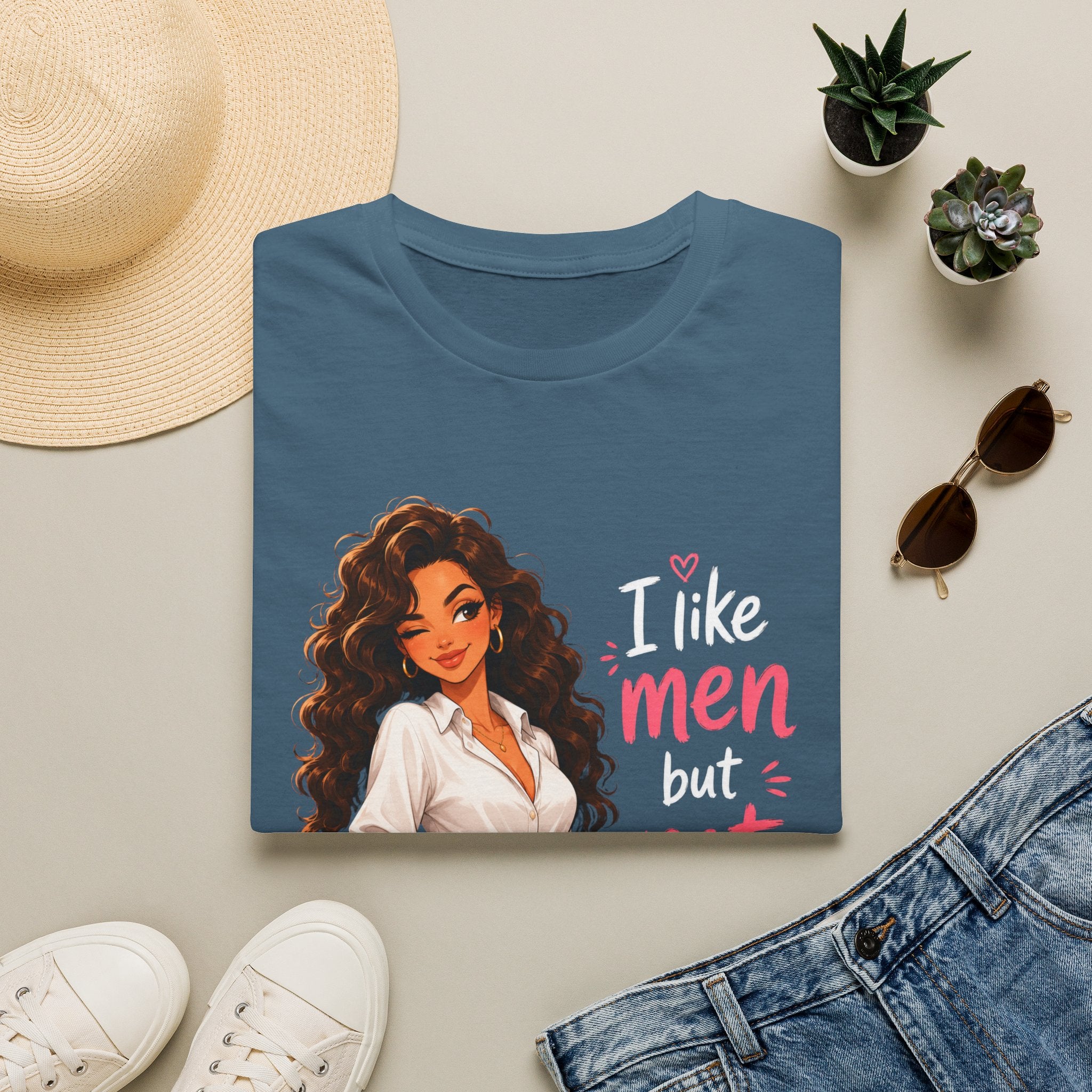 T-Shirt — "I Like Men But Not Forever" Flirty Feminine Graphic Tee