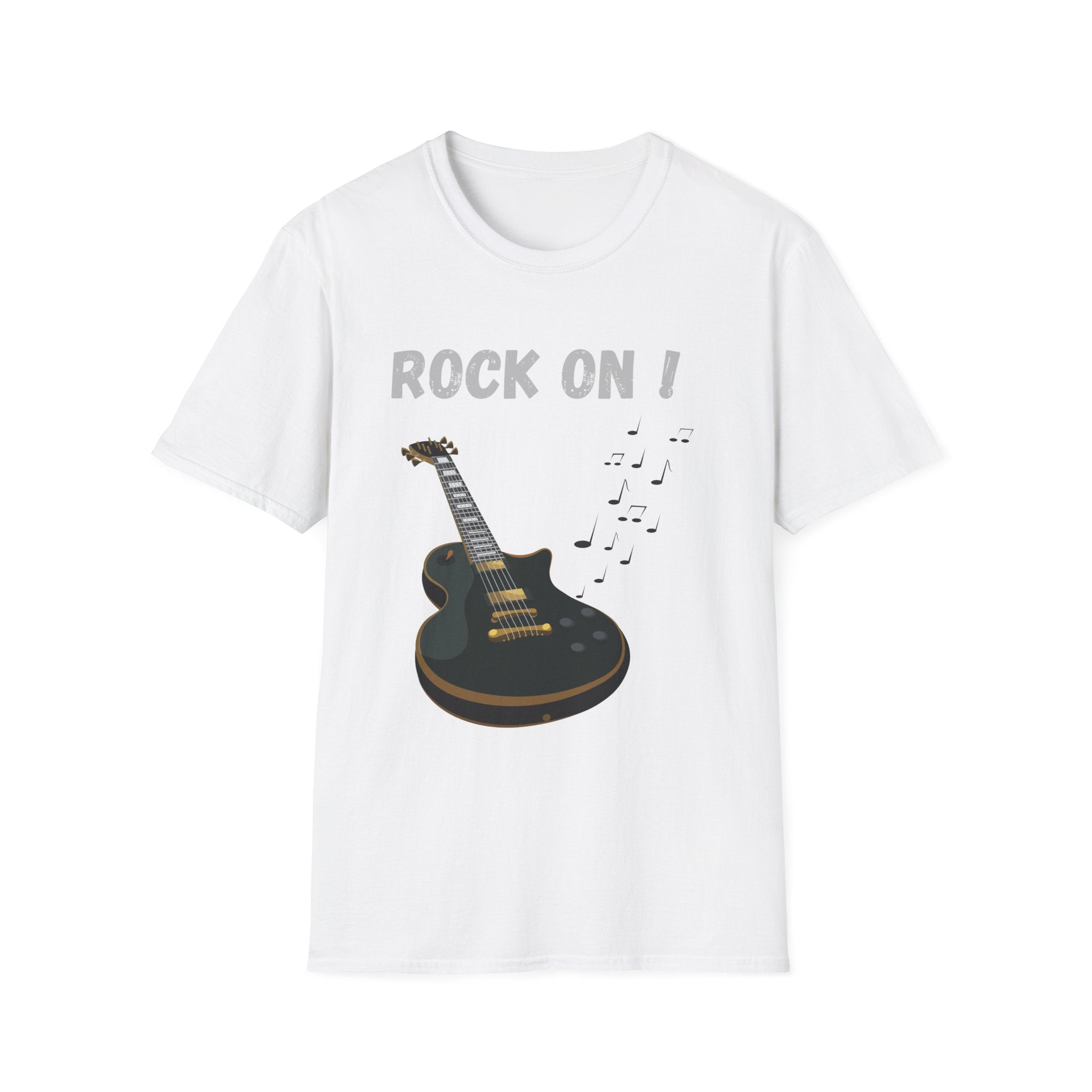 Rock On Guitar Music Lover Design | Electric Guitar Rock Fan Graphic  — Music Lover Graphic Tee