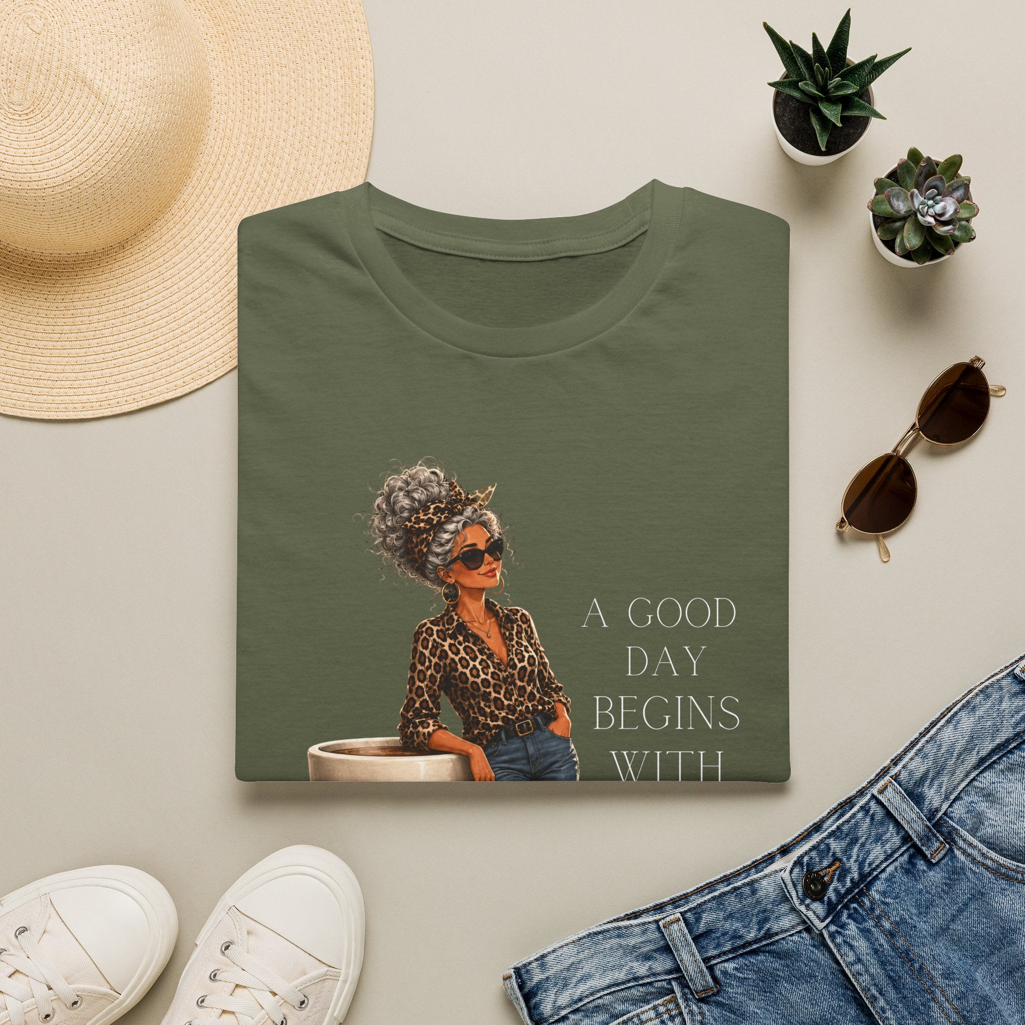 Coffee Morning T-Shirt — "A Good Day Begins With Coffee" Graphic Tee