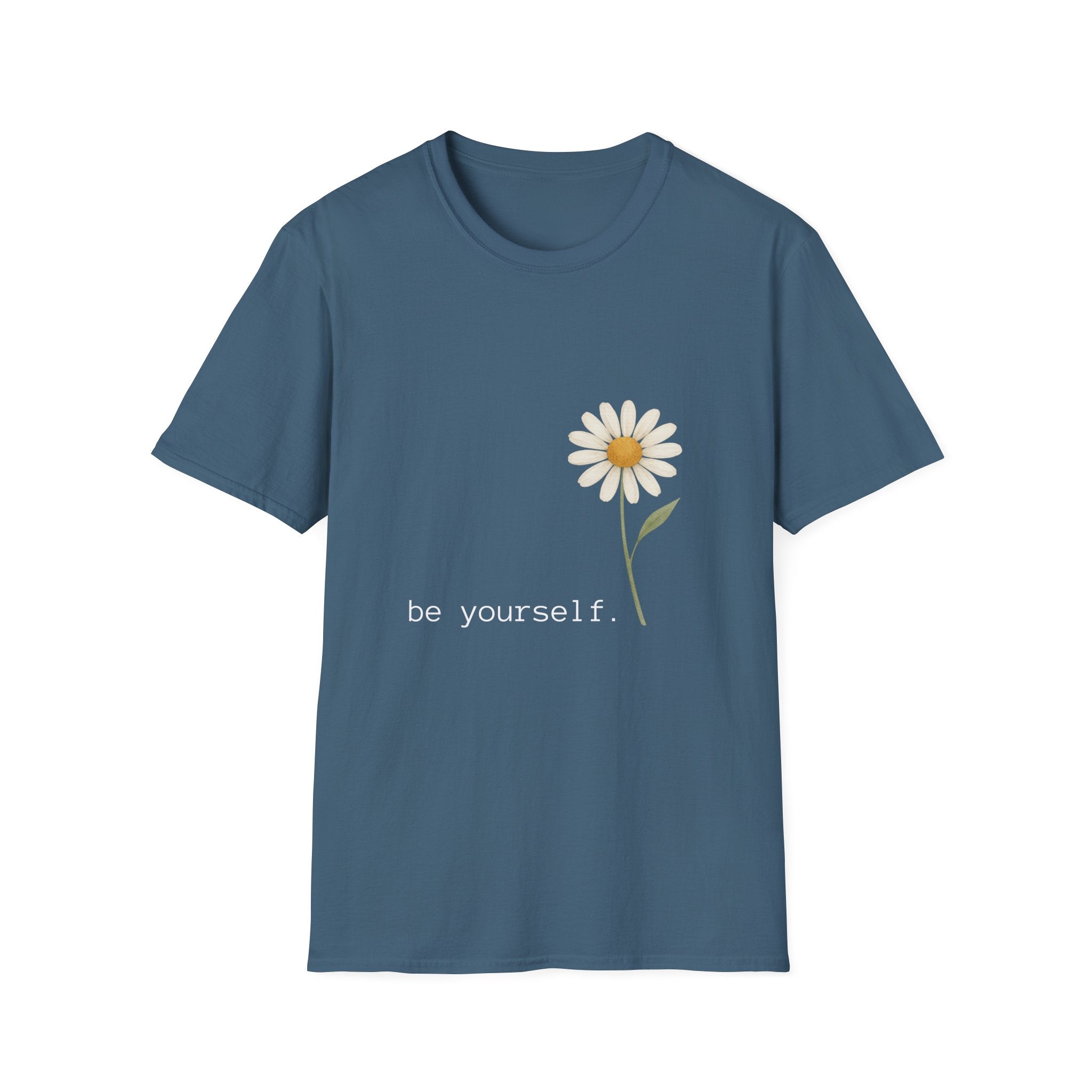 Daisy 'Be Yourself' T-Shirt — Minimal Floral Graphic Tee