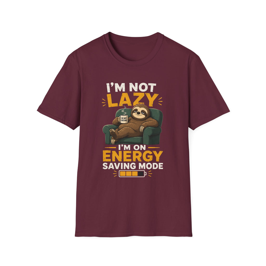 I'm Not Lazy, I'm on Energy Saving Mode – Funny Sloth Coffee Lover Design — Energy Saving Mode Graphic Tee
