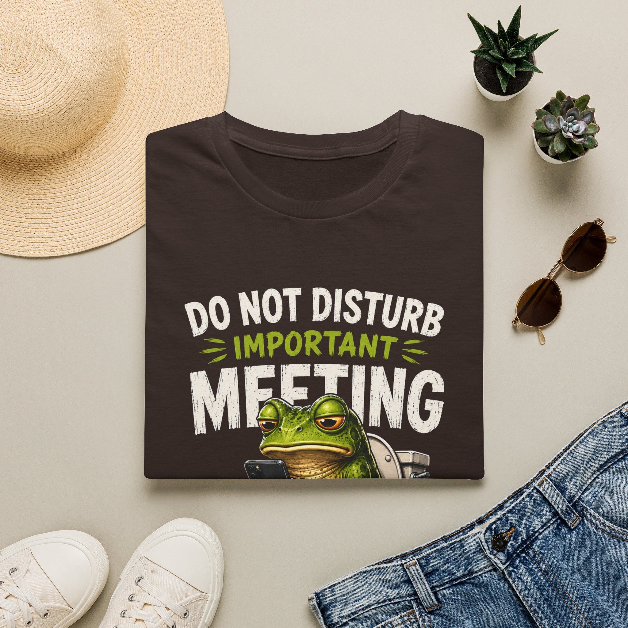 T-Shirt — Do Not Disturb Important Meeting (Funny Frog on Toilet)